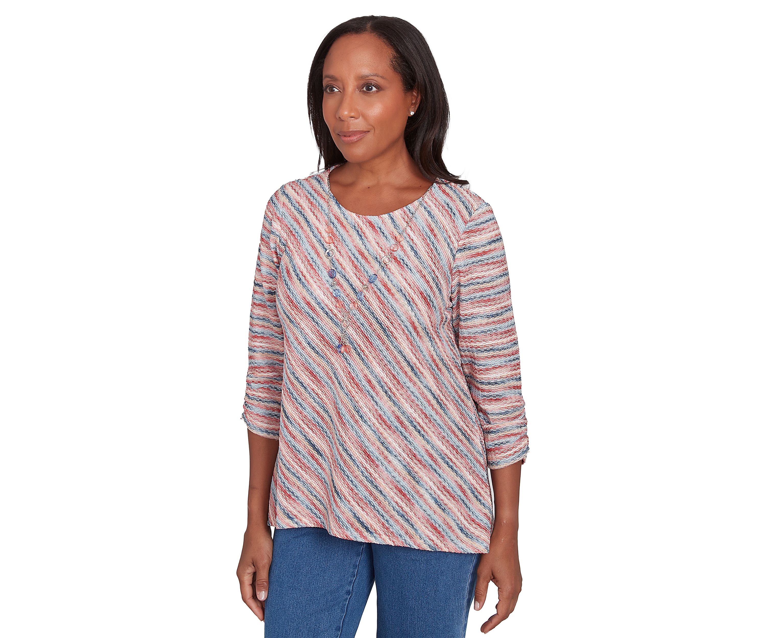 Womens Free Spirit Space Dye Diagonal Top