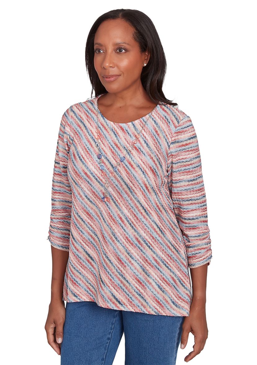 Womens Free Spirit Space Dye Diagonal Top