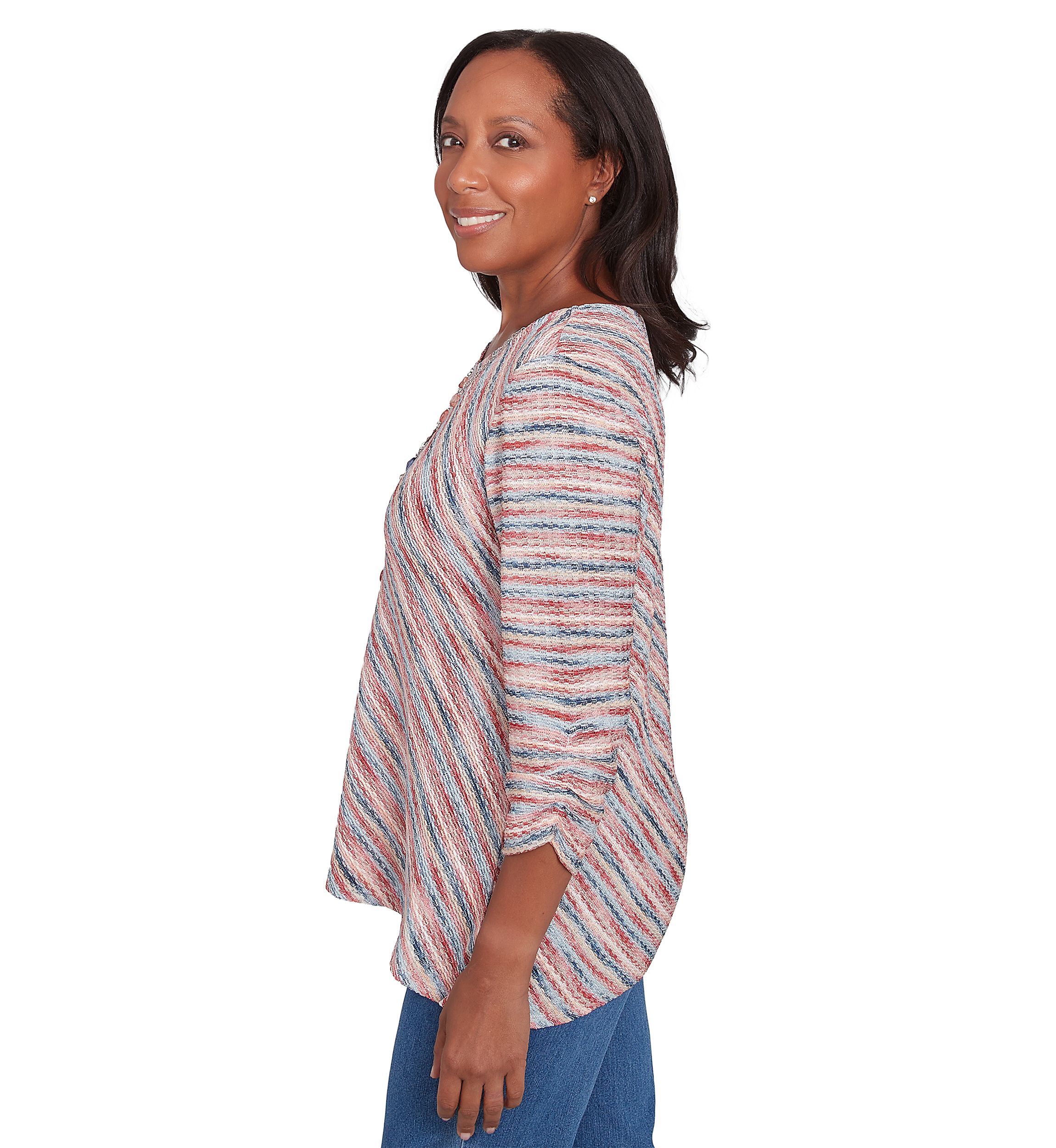 Womens Free Spirit Space Dye Diagonal Top