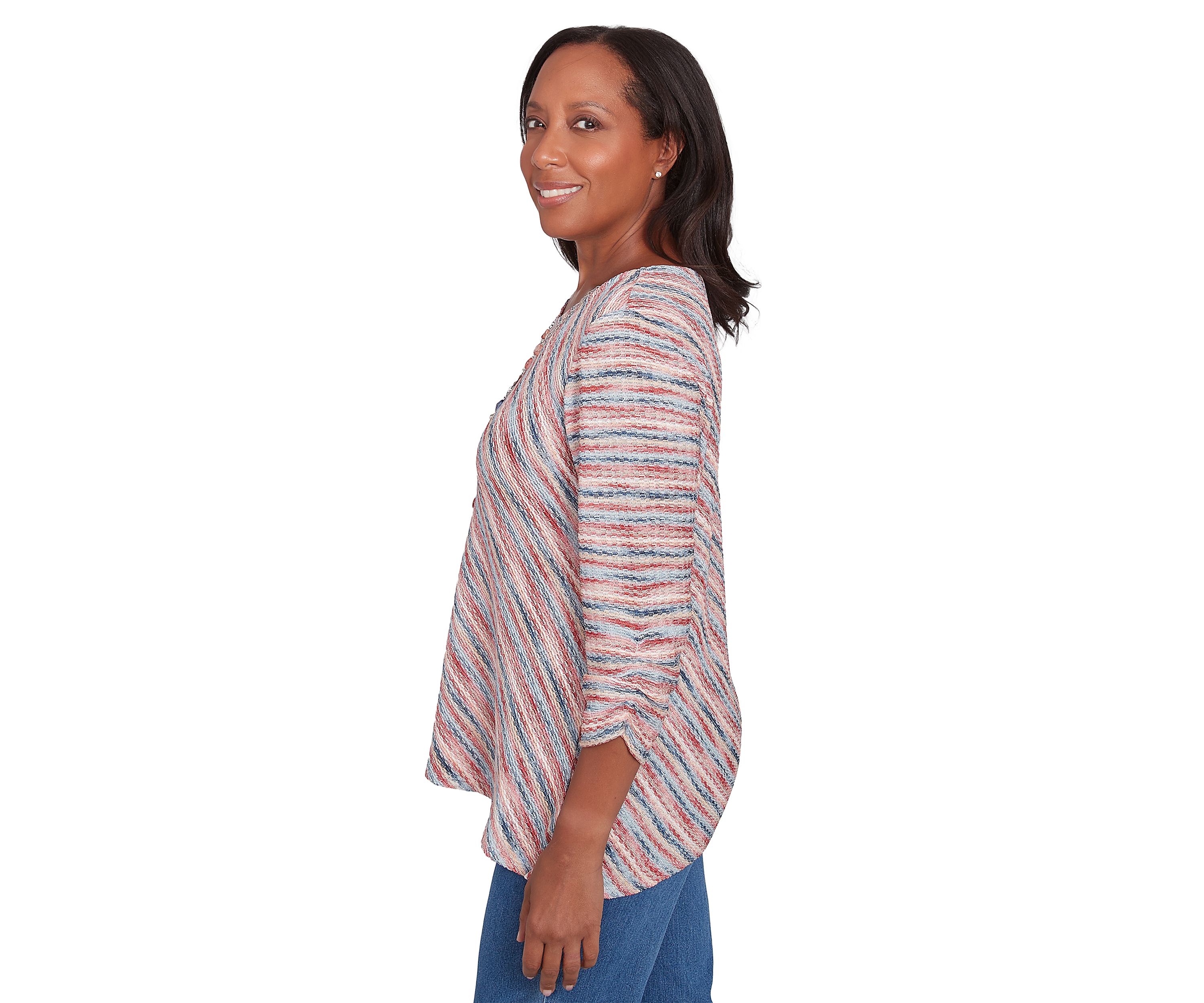 Womens Free Spirit Space Dye Diagonal Top