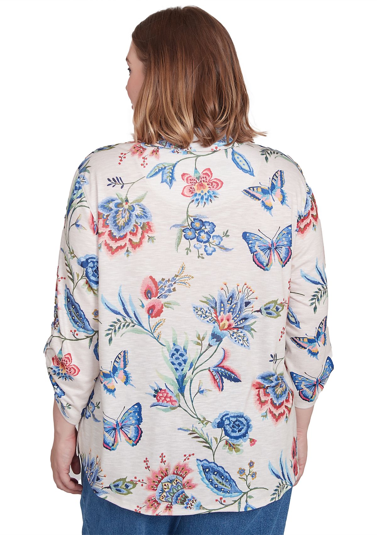 Plus Size Free Spirit Butterflies Printed Top
