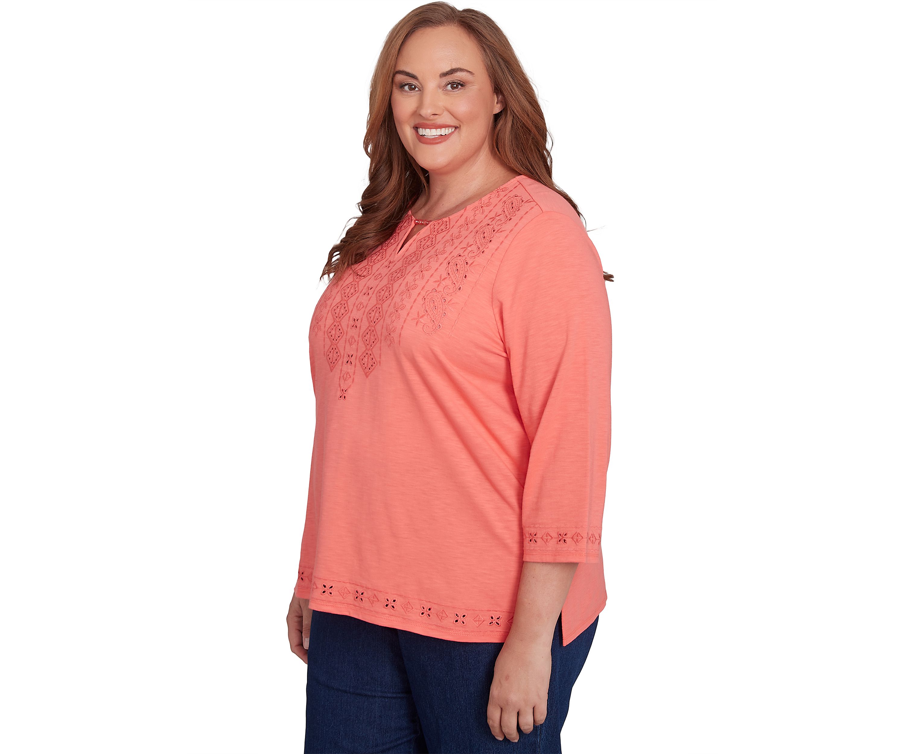 Plus Size Free Spirit Cut Out Yoke Solid Top