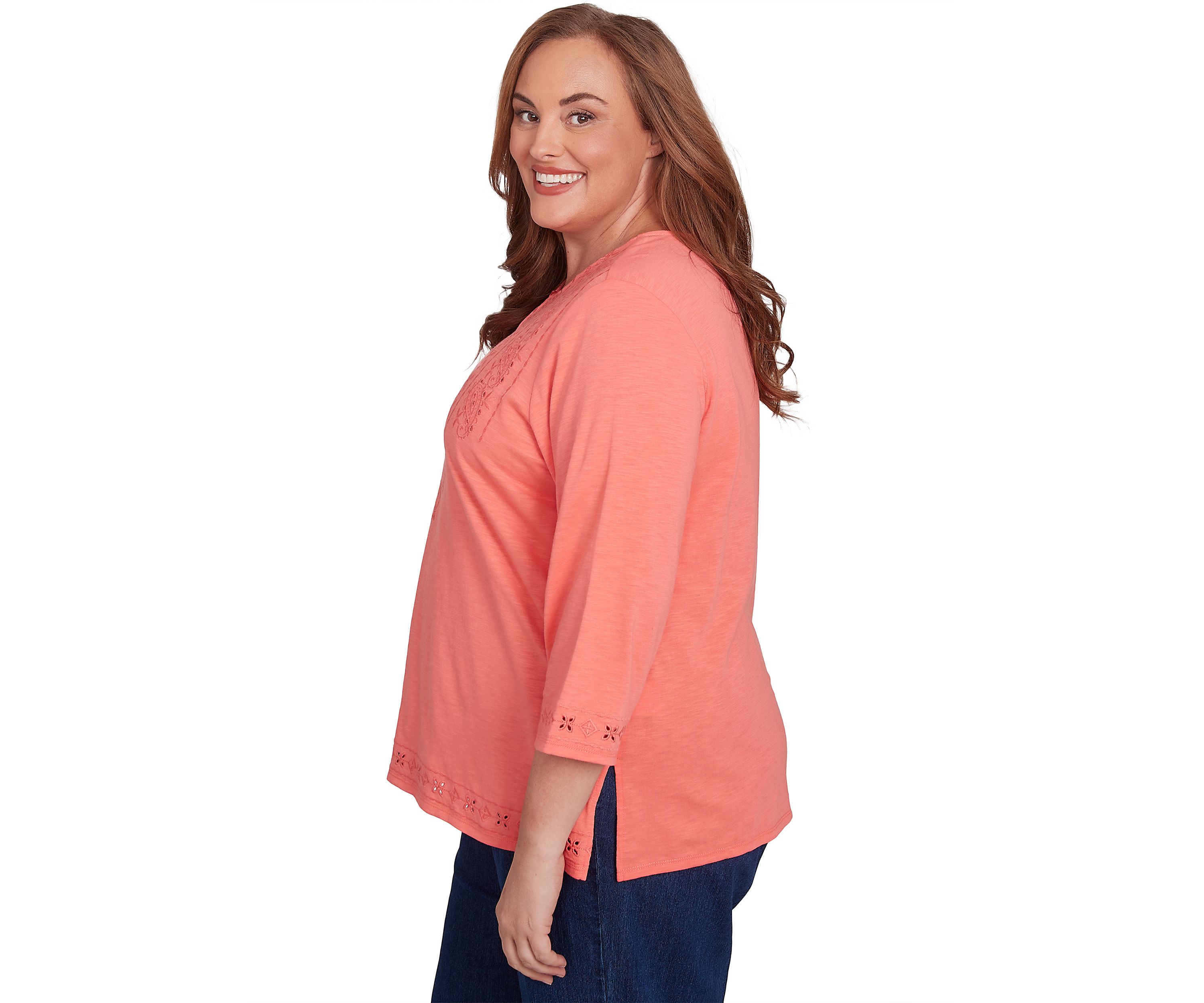 Plus Size Free Spirit Cut Out Yoke Solid Top