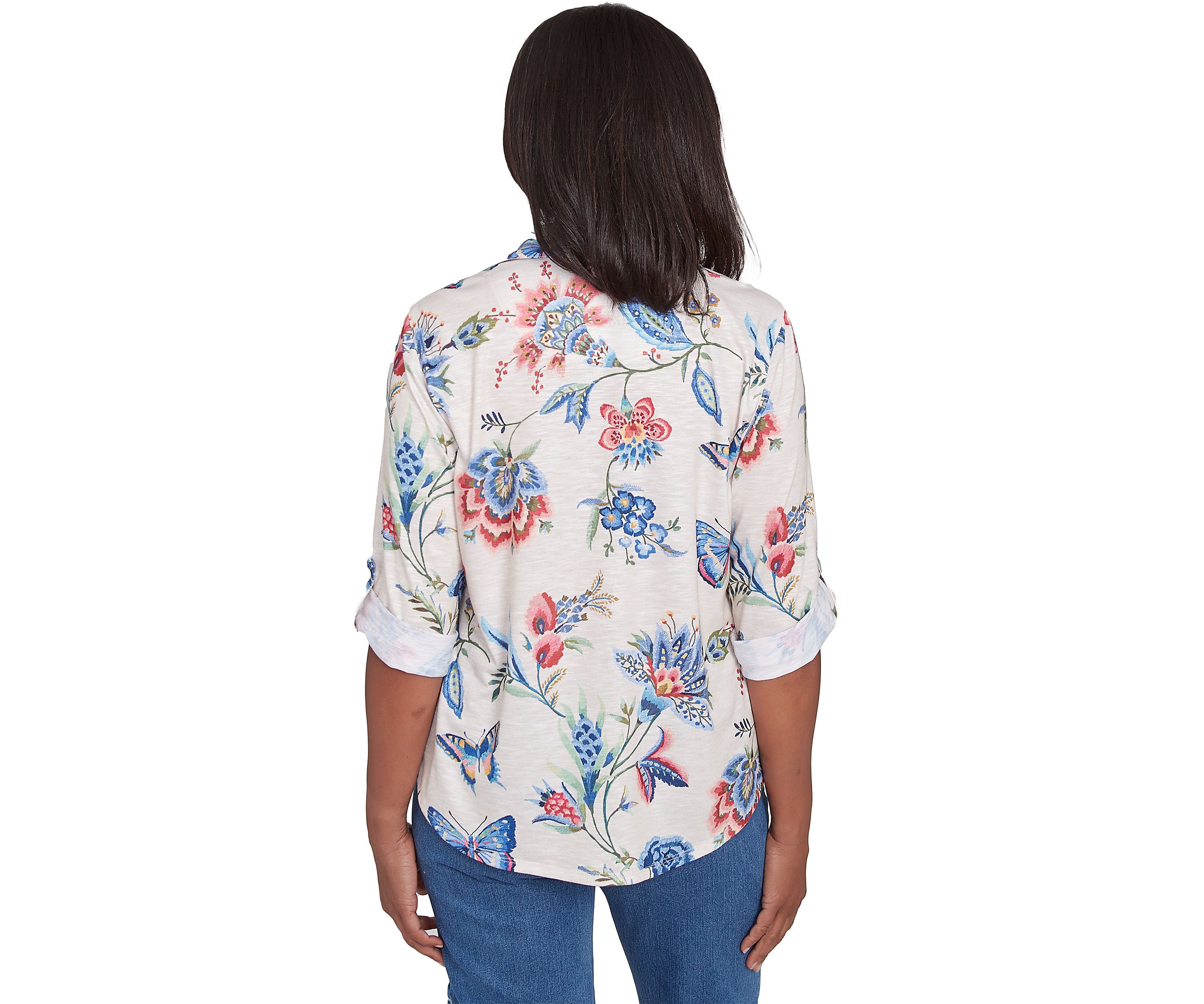 Petite Free Spirit Butterflies Printed Top