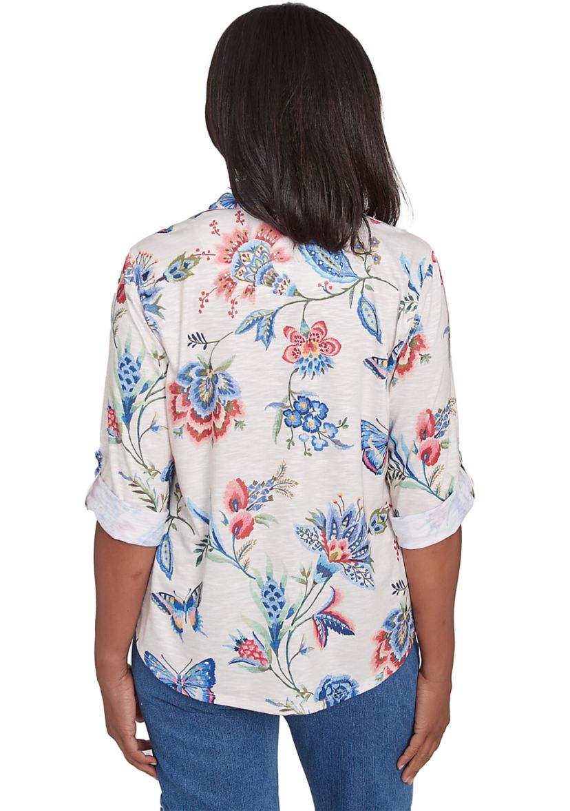 Petite Free Spirit Butterflies Printed Top