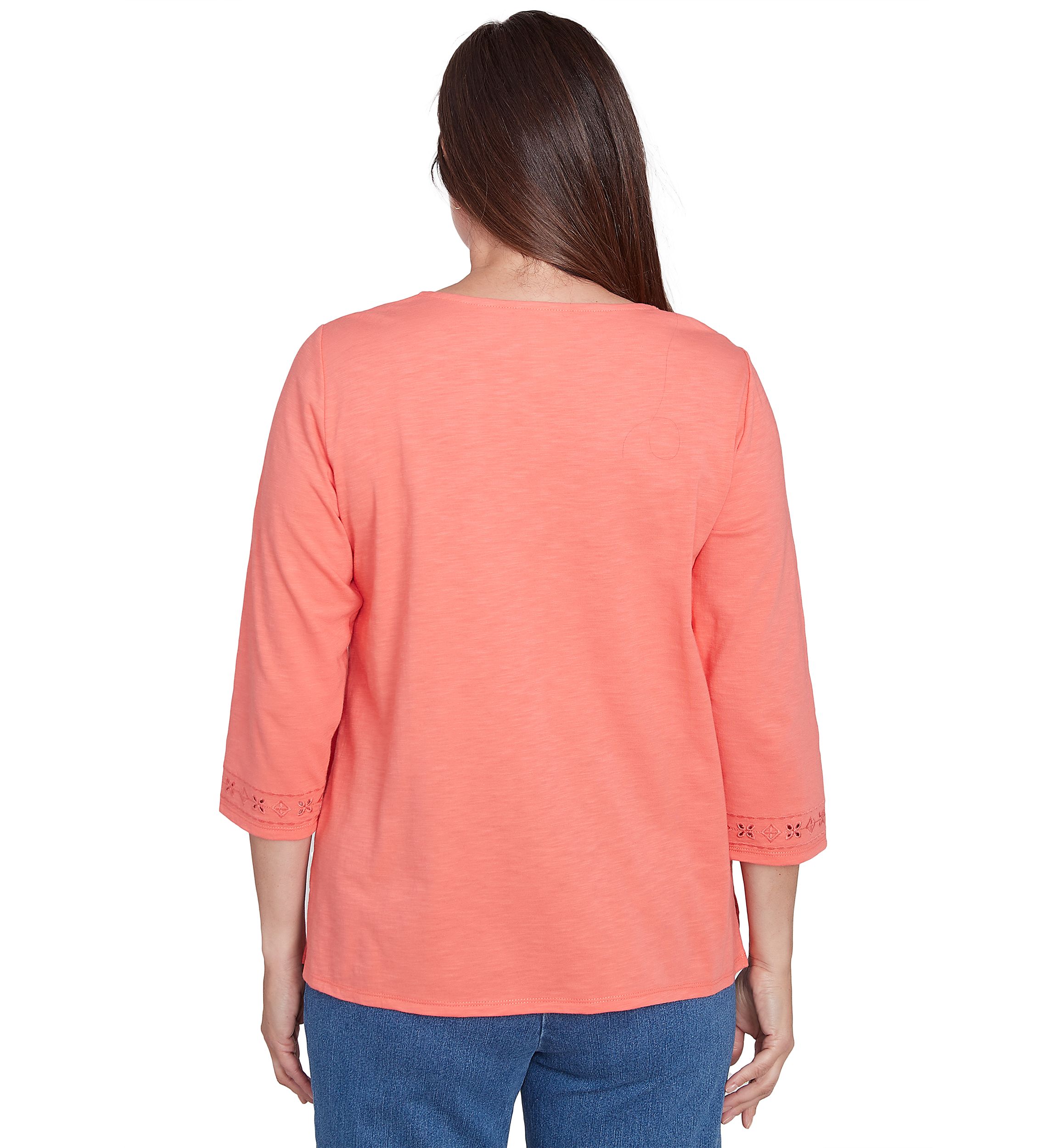 Petite Free Spirit Cut Out Yoke Solid Top