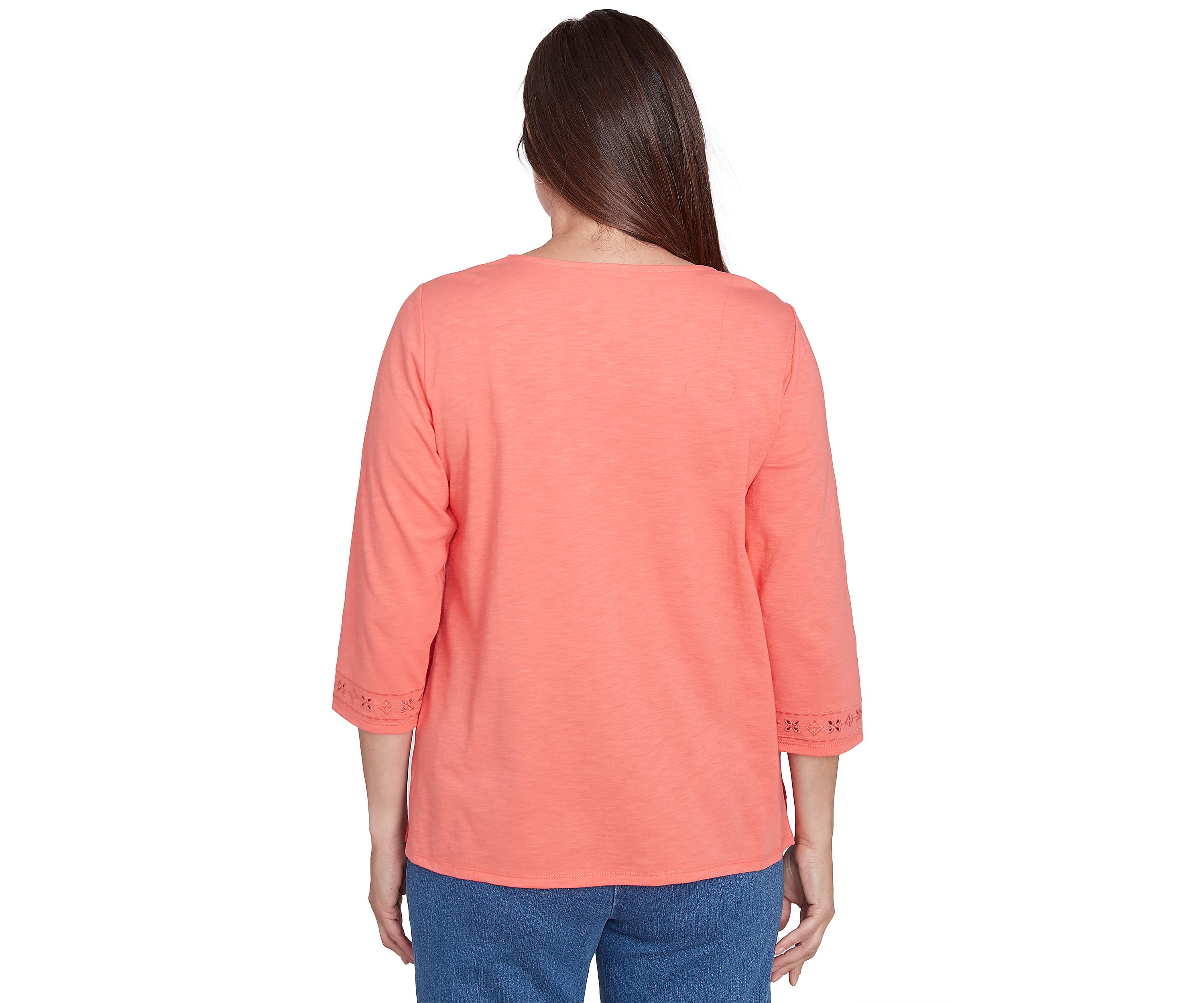 Petite Free Spirit Cut Out Yoke Solid Top