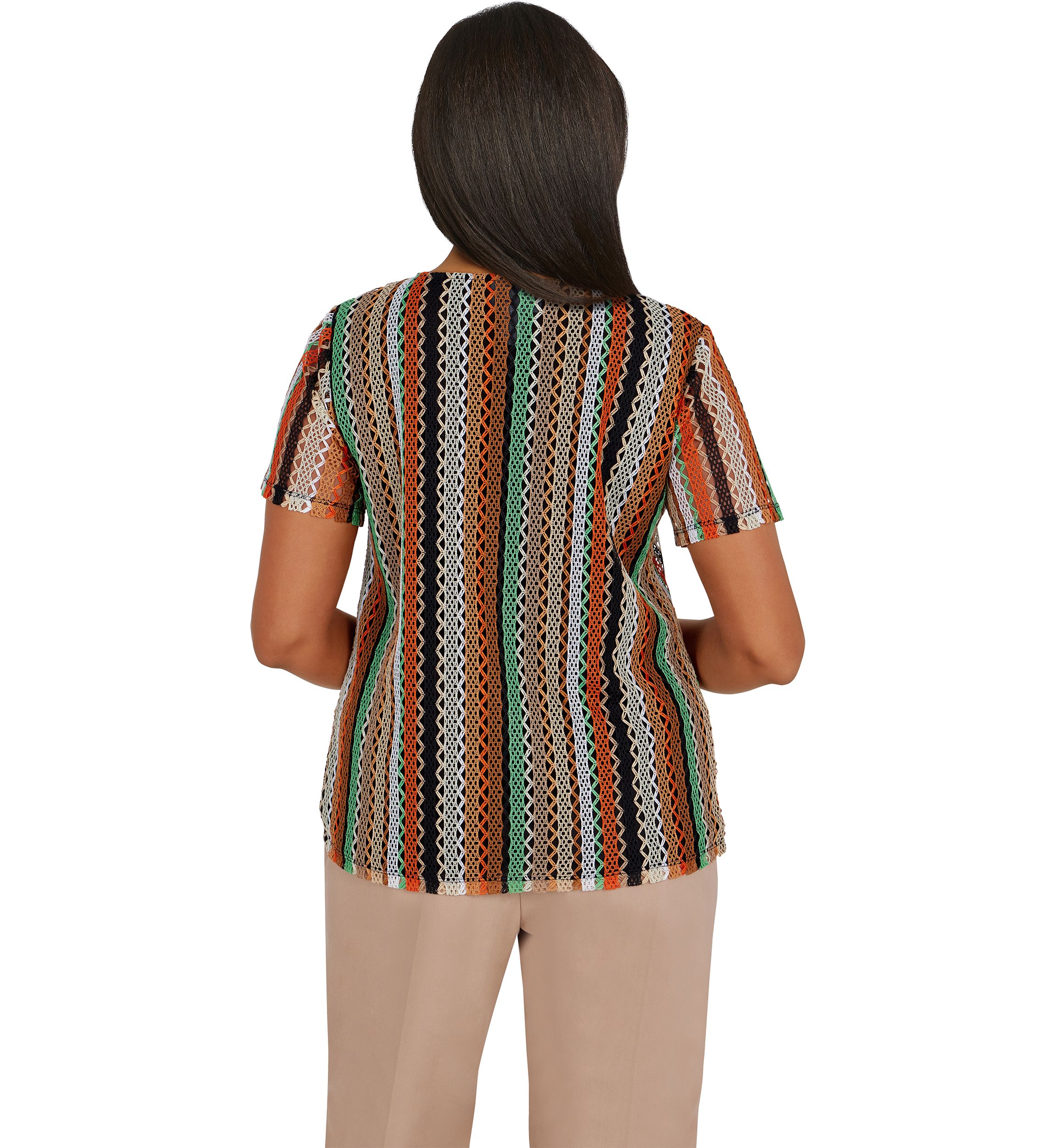 Second Nature Vertical Texture with Necklace Knit Top