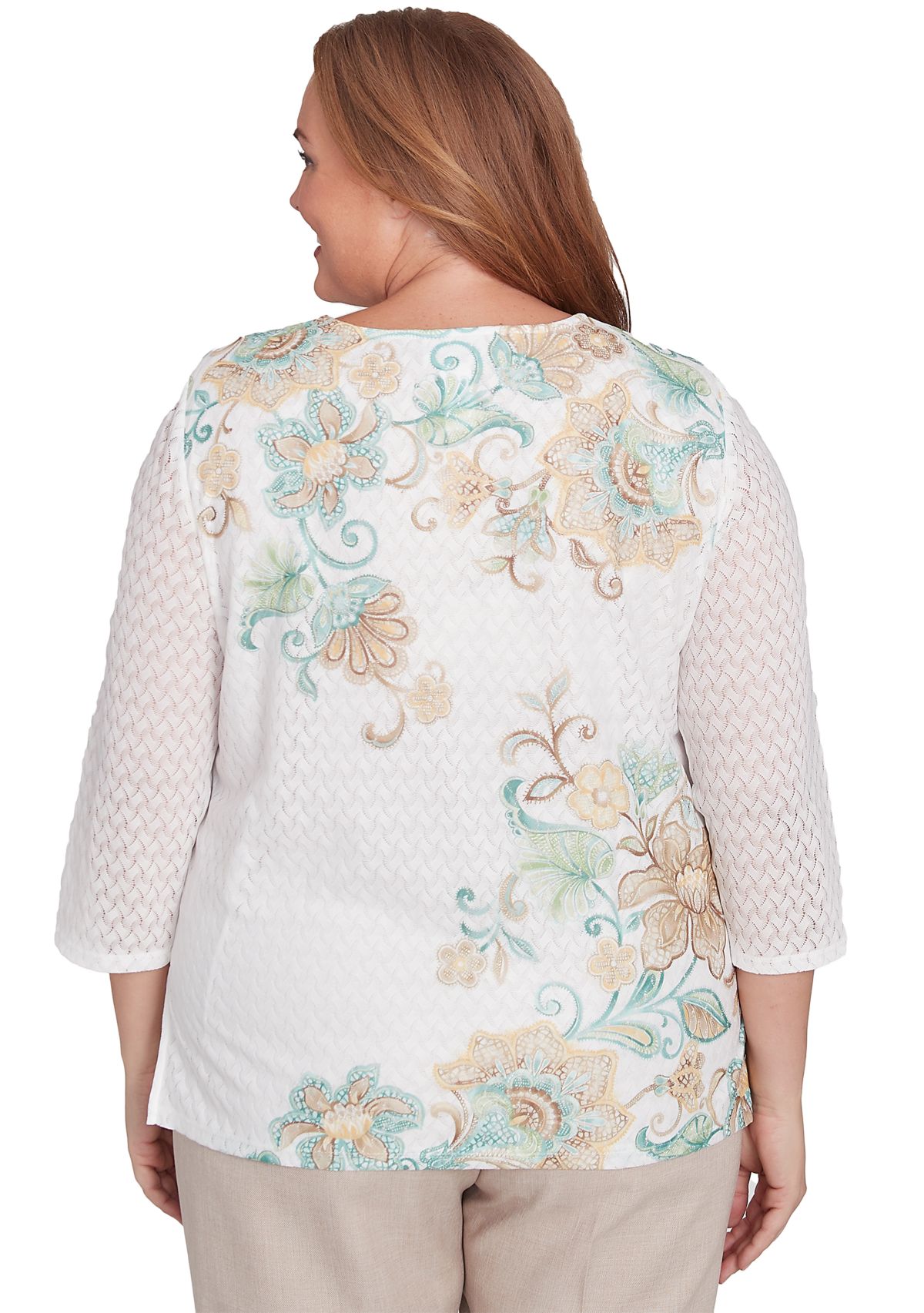Plus Size Kensington Gardens Texture Scroll Top