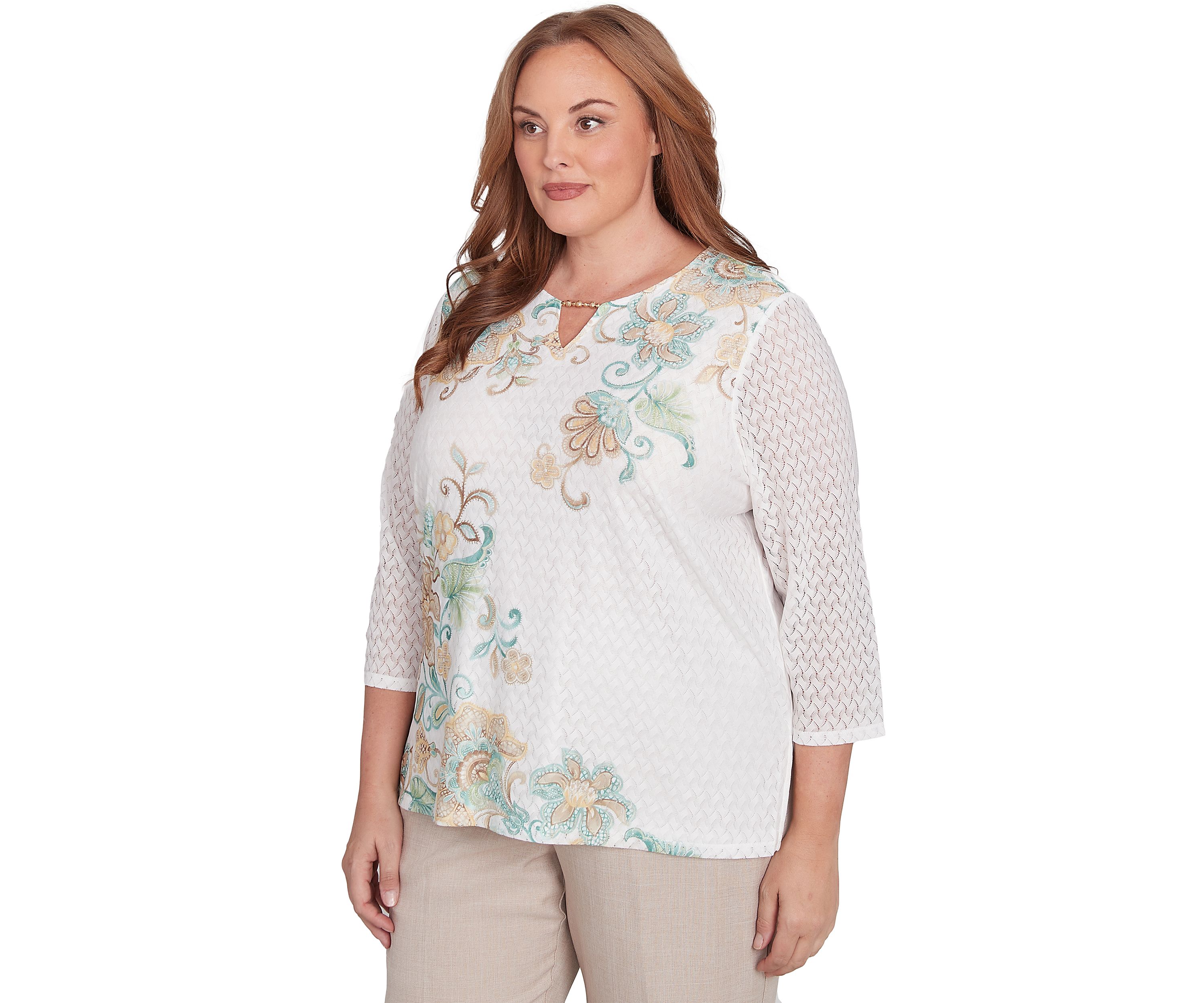 Plus Size Kensington Gardens Texture Scroll Top