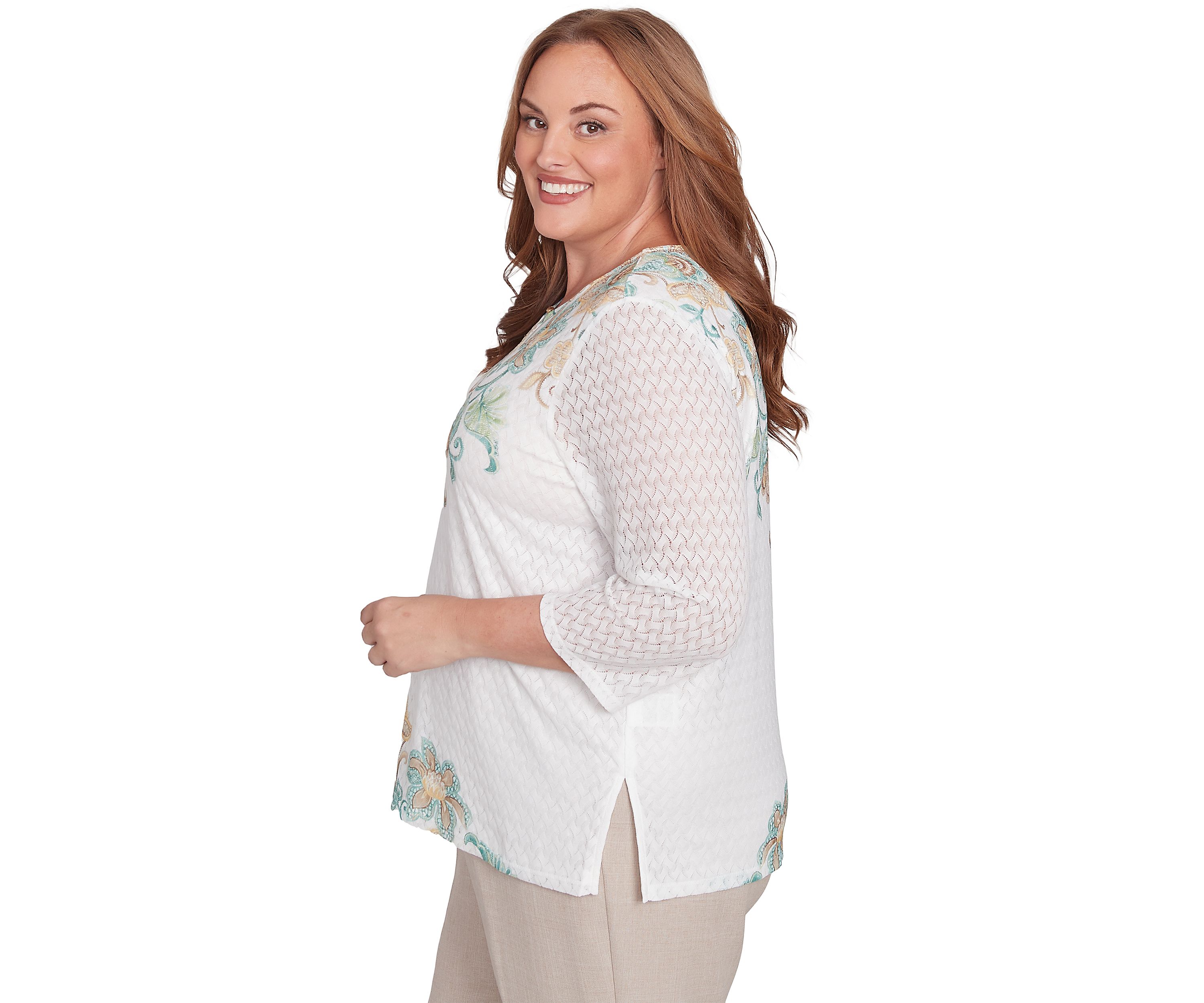 Plus Size Kensington Gardens Texture Scroll Top
