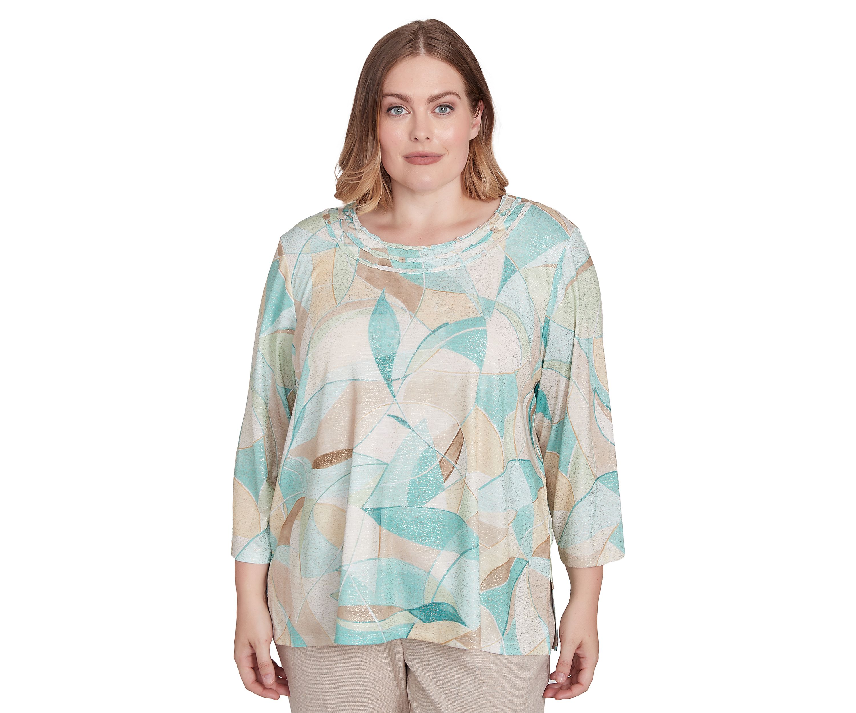 Plus Size Kensington Gardens Stained Glass Printed Top
