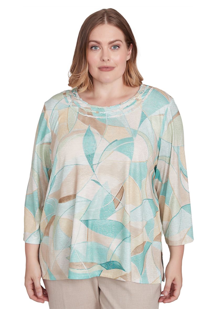 Plus Size Kensington Gardens Stained Glass Printed Top