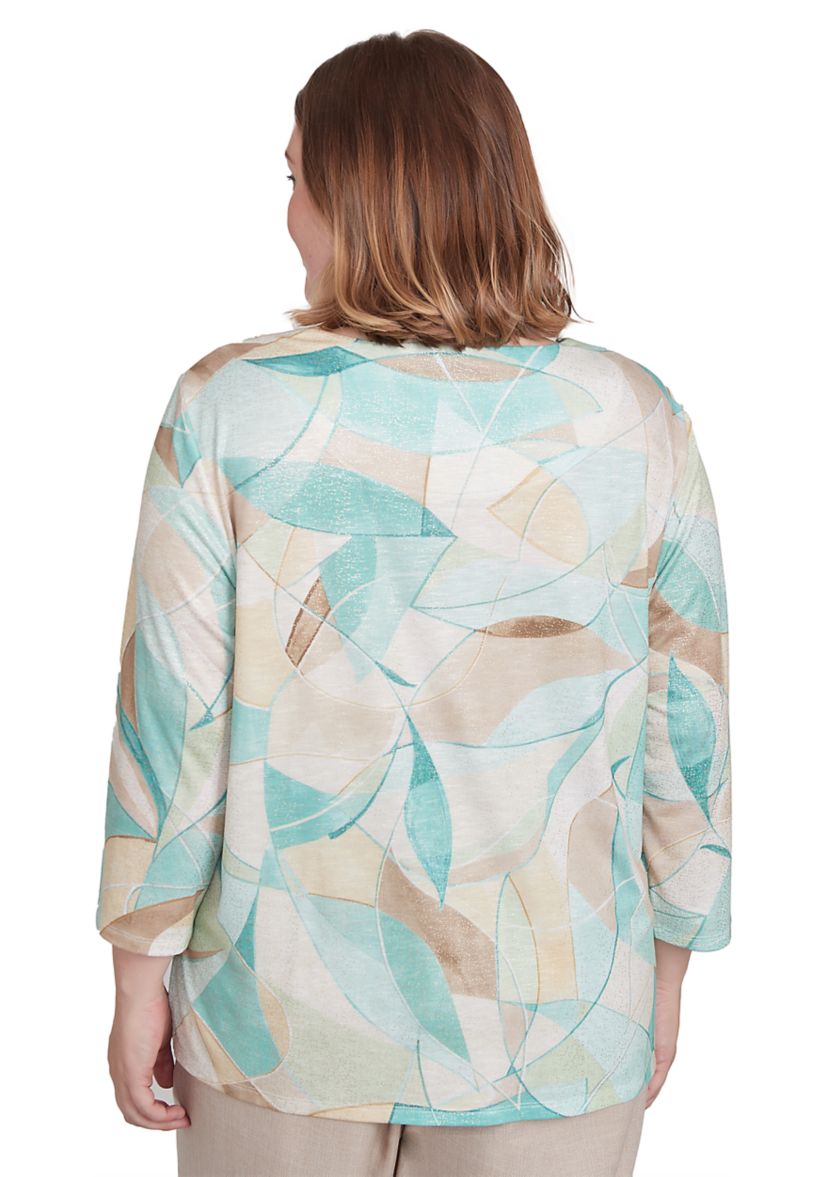 Plus Size Kensington Gardens Stained Glass Printed Top
