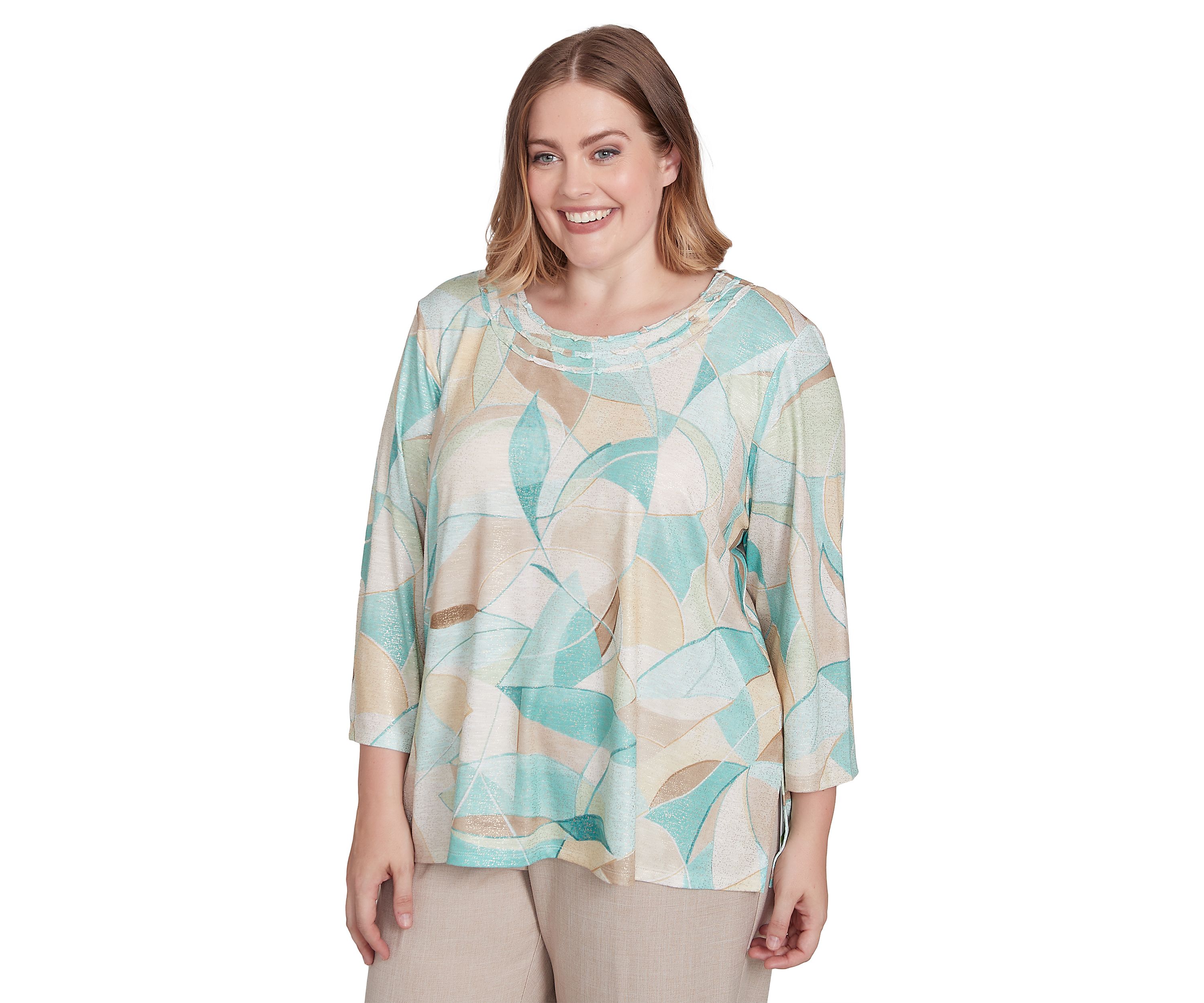 Plus Size Kensington Gardens Stained Glass Printed Top