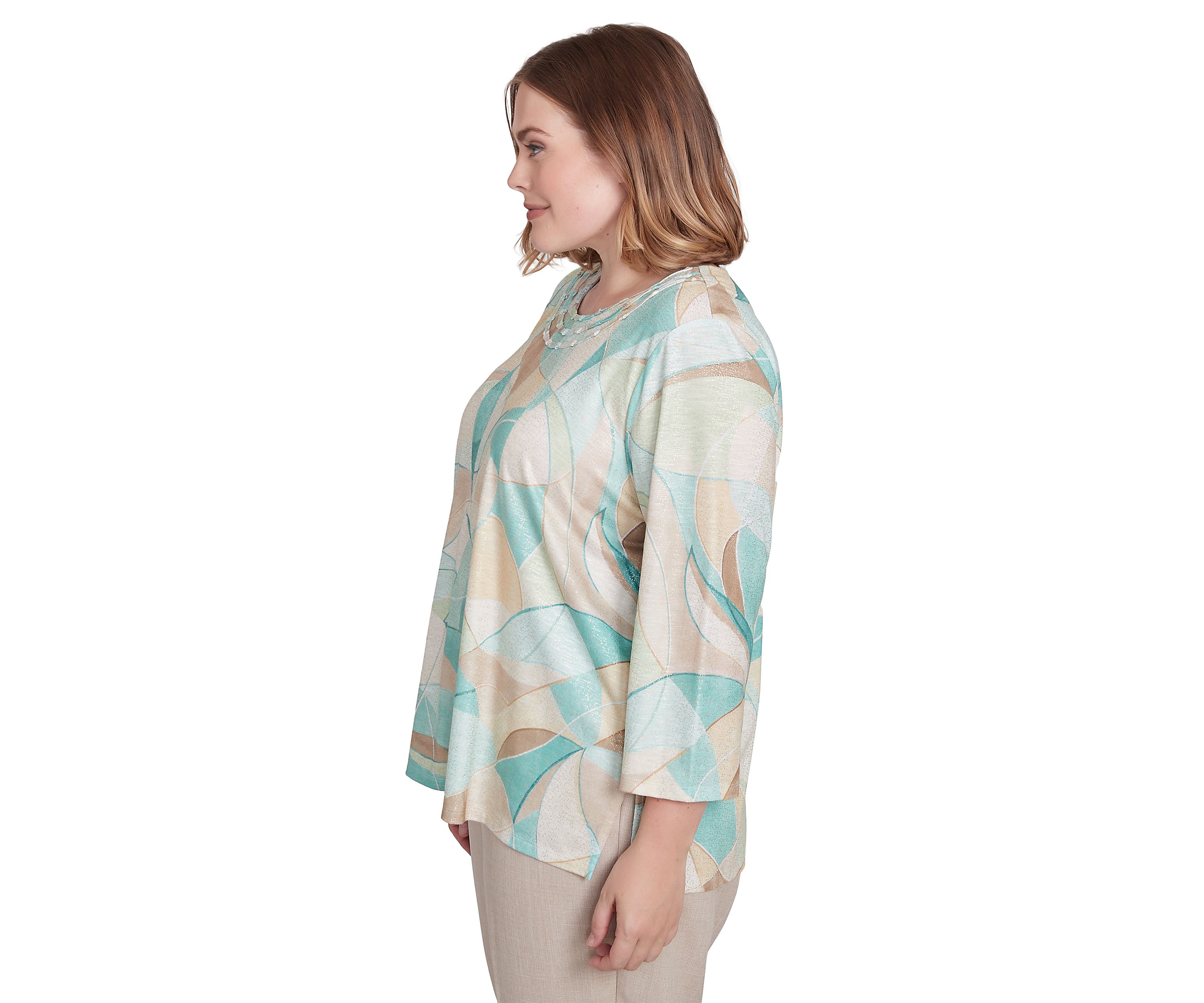 Plus Size Kensington Gardens Stained Glass Printed Top