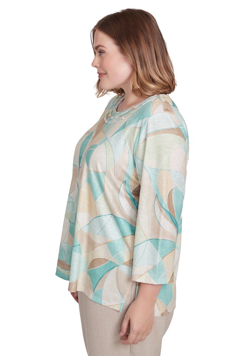 Plus Size Kensington Gardens Stained Glass Printed Top