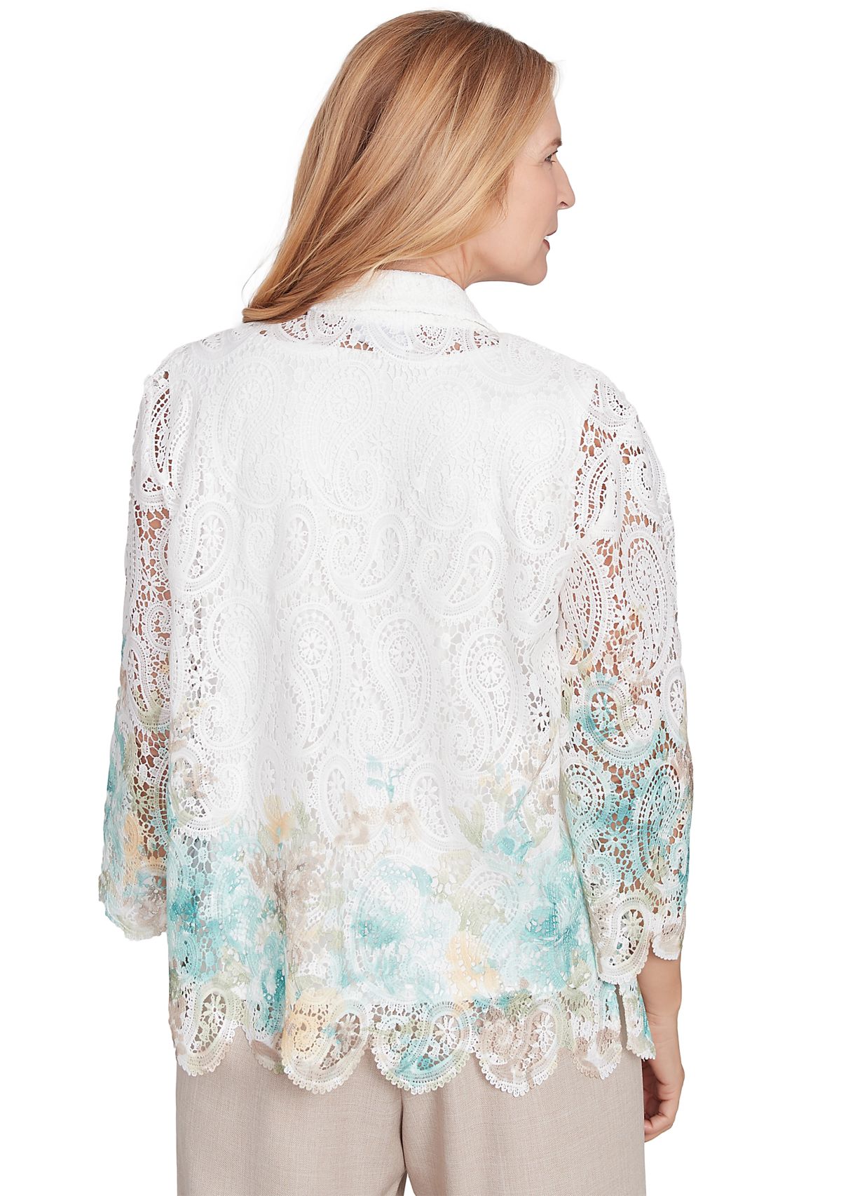 Petite Kensington Gardens Border Floral Lace Two in One Top