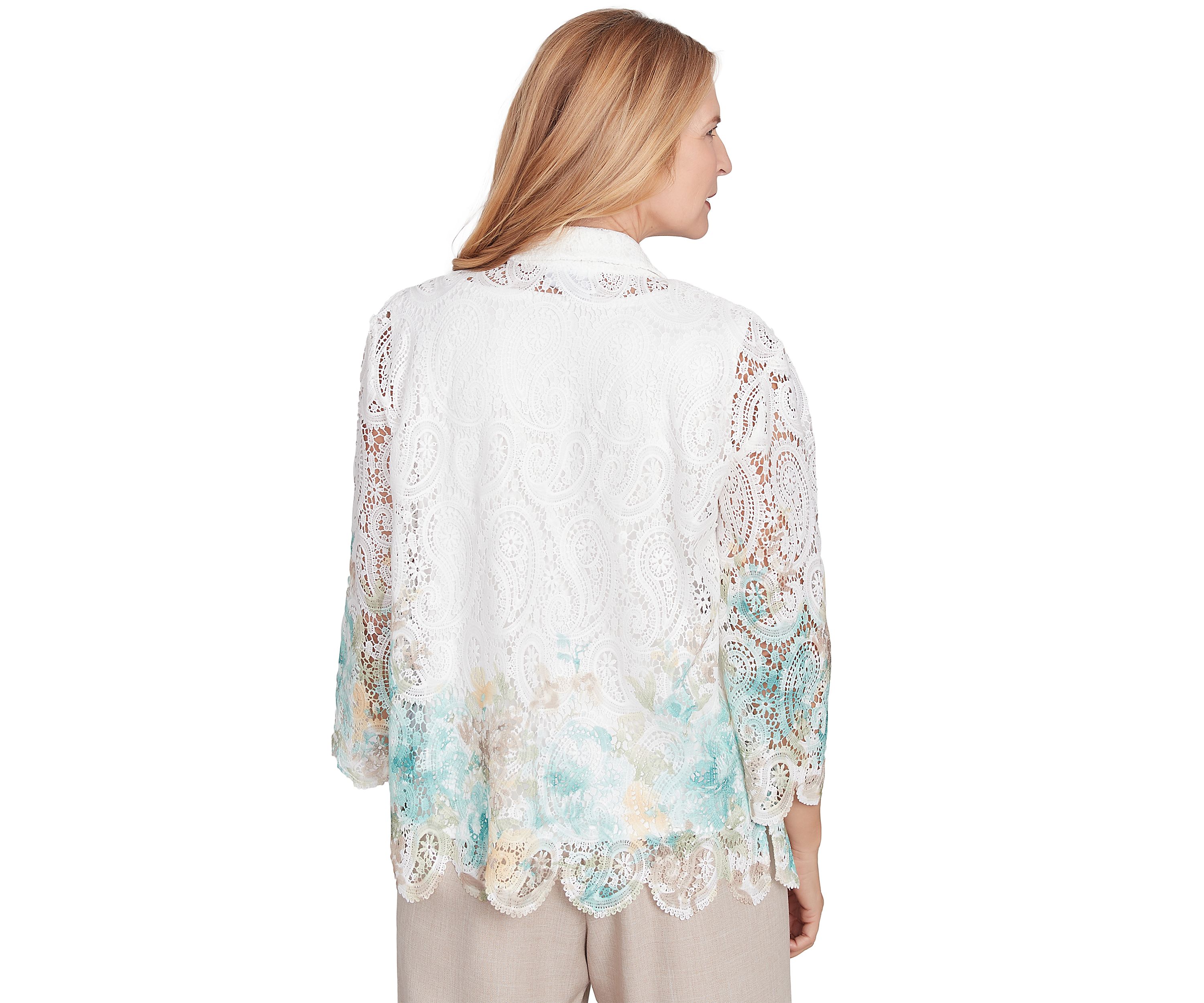 Petite Kensington Gardens Border Floral Lace Two in One Top