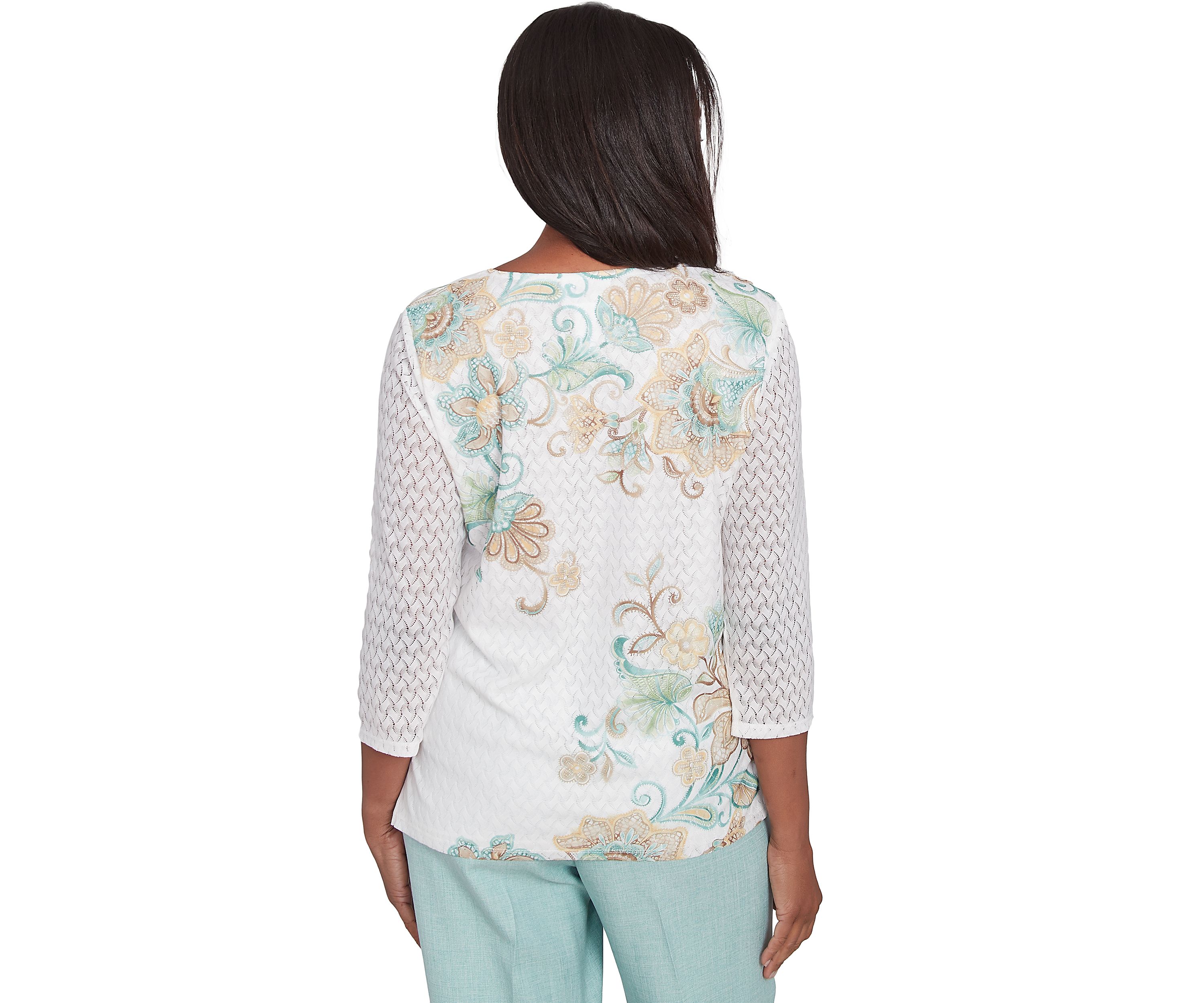 Petite Kensington Gardens Texture Scroll Top