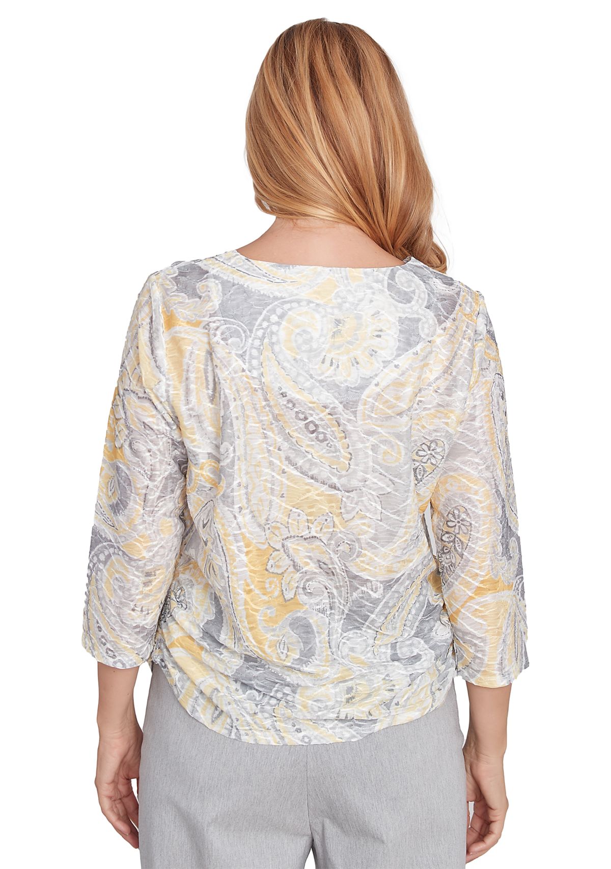 Womens Dress Code Paisley Printed Texture Top