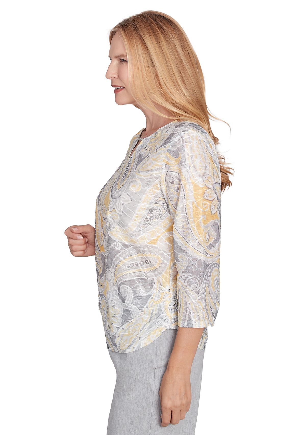 Womens Dress Code Paisley Printed Texture Top