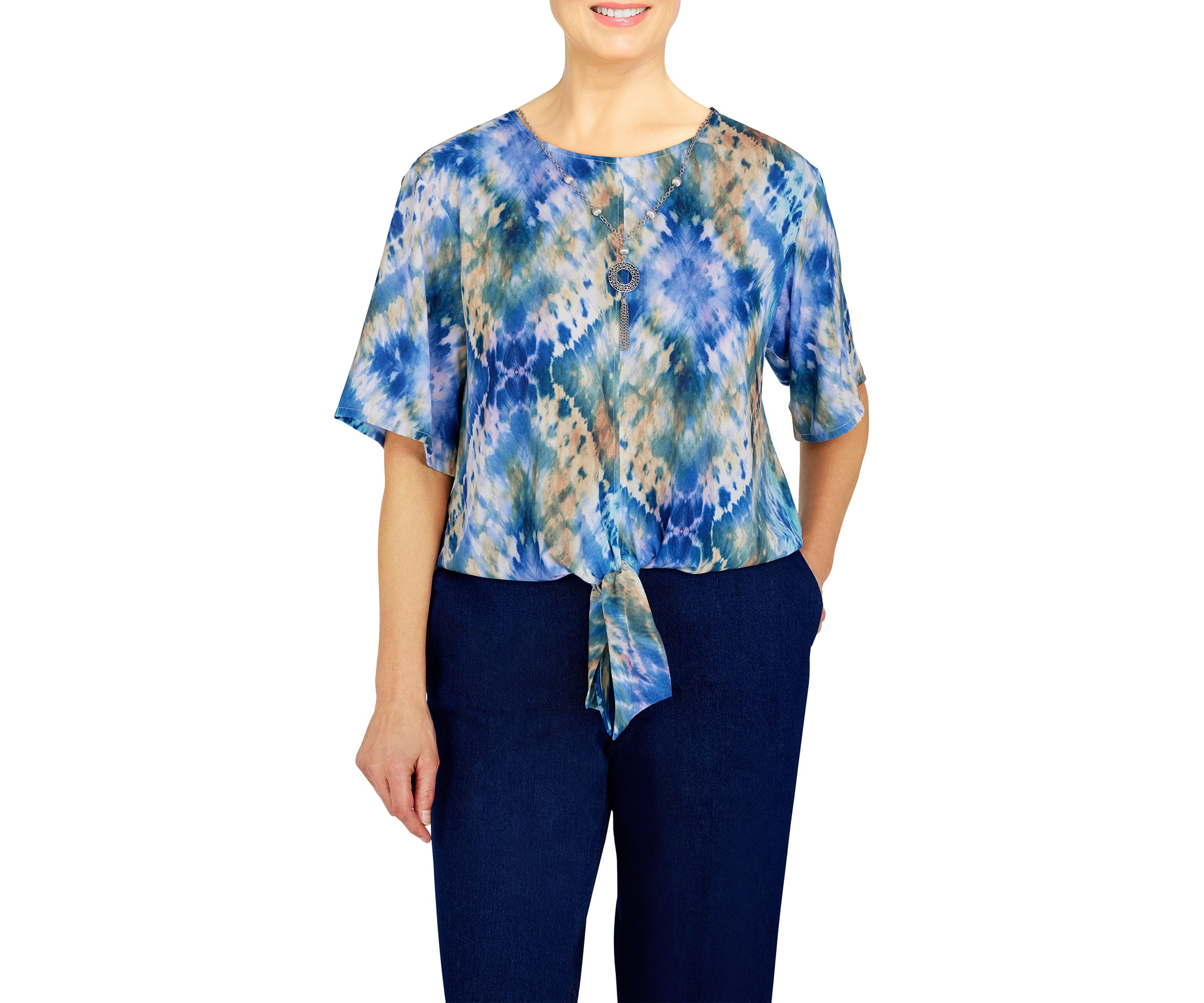 Womens Indigo Daze Tie Dye Woven Shirt 