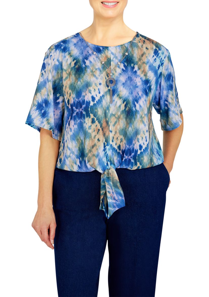 Womens Indigo Daze Tie Dye Woven Shirt 