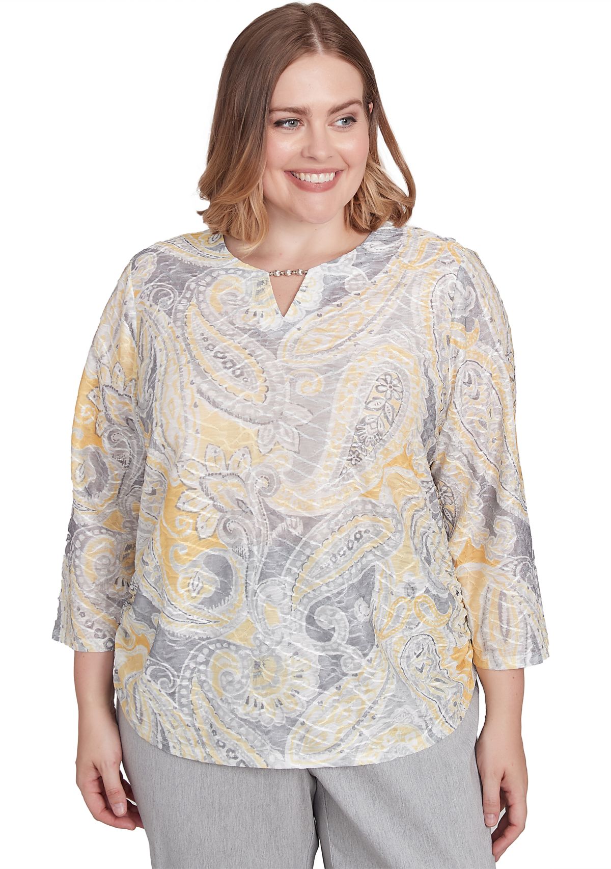 Plus Size Dress Code Paisley Texture Top