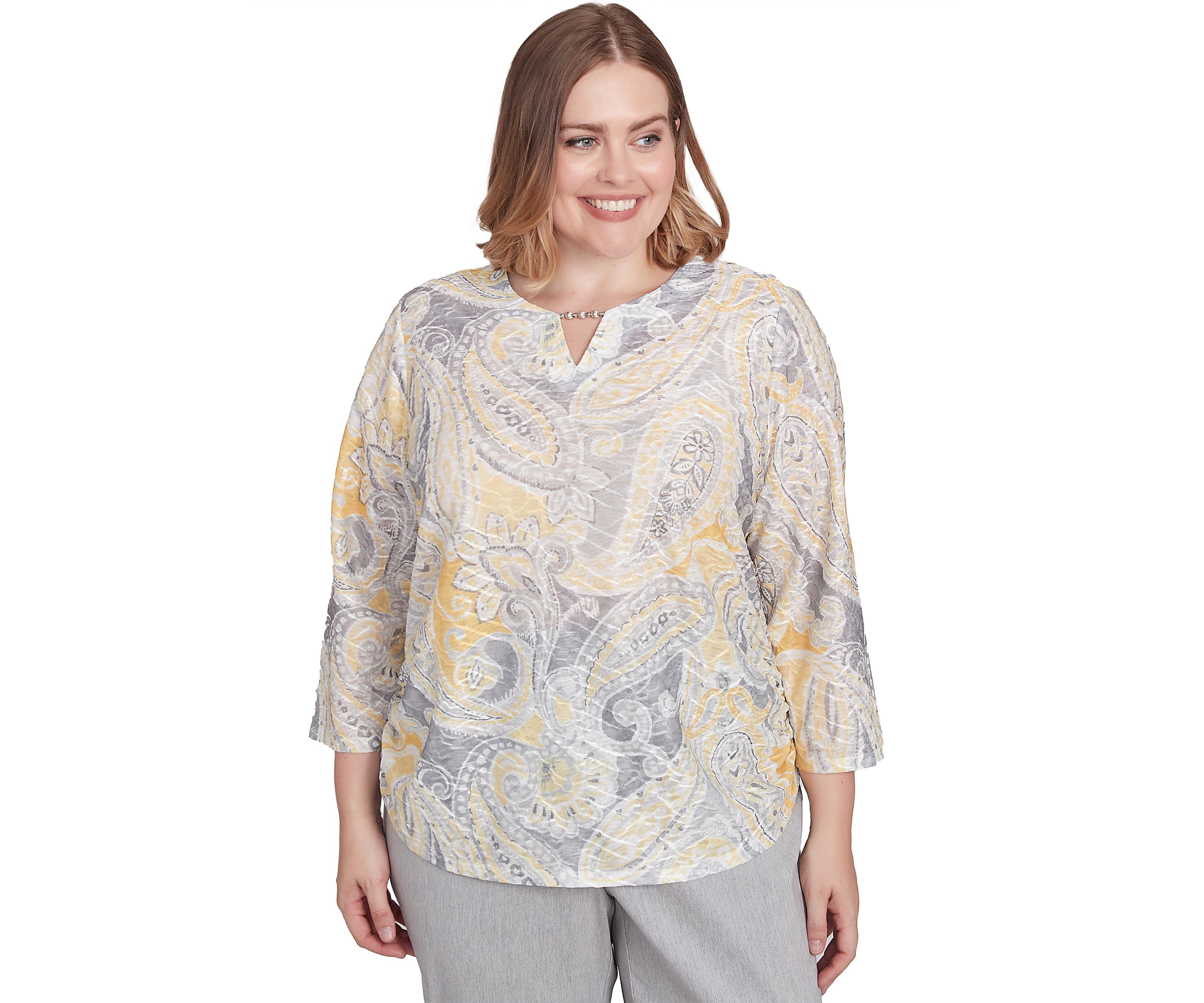 Plus Size Dress Code Paisley Texture Top