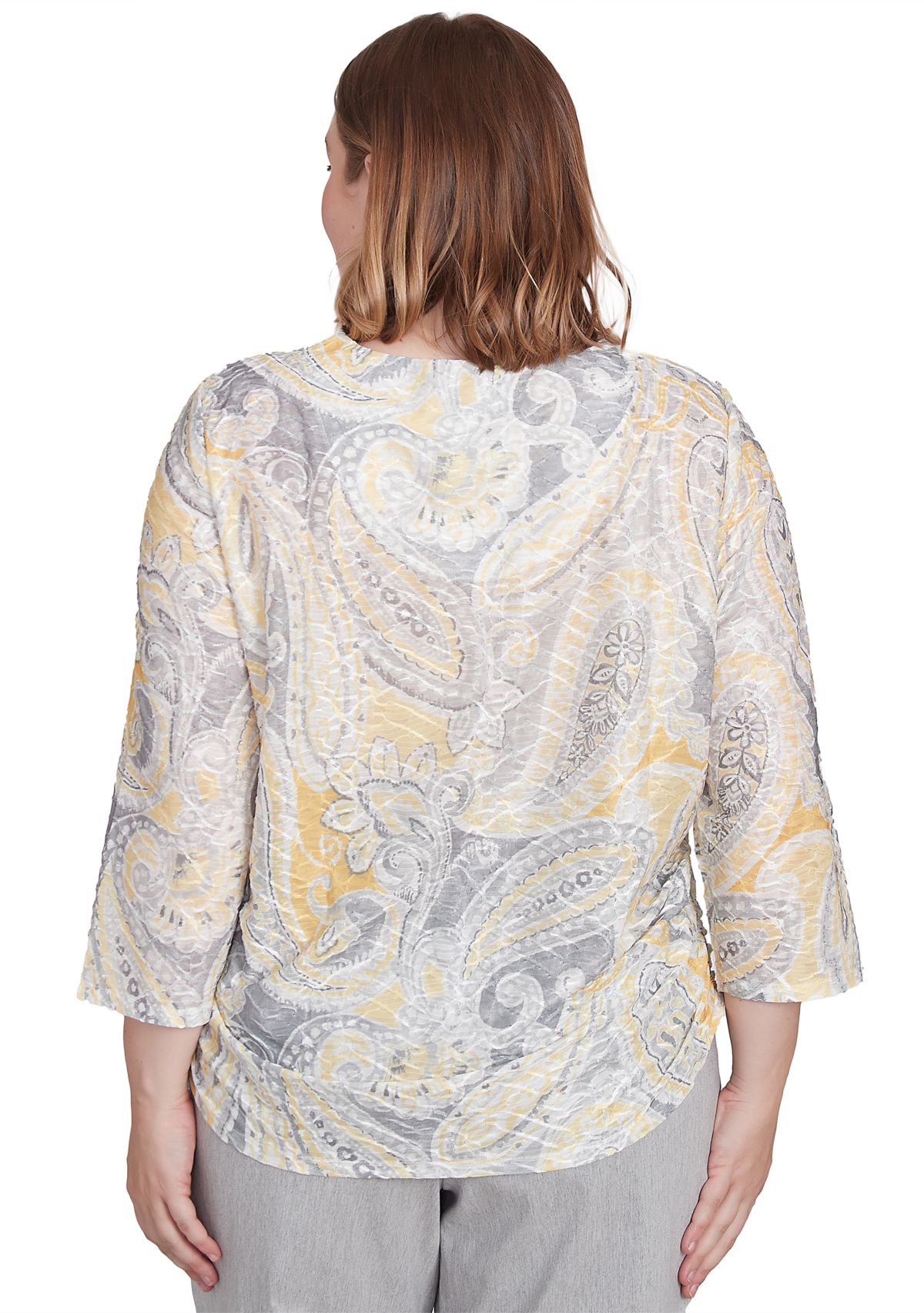Plus Size Dress Code Paisley Texture Top