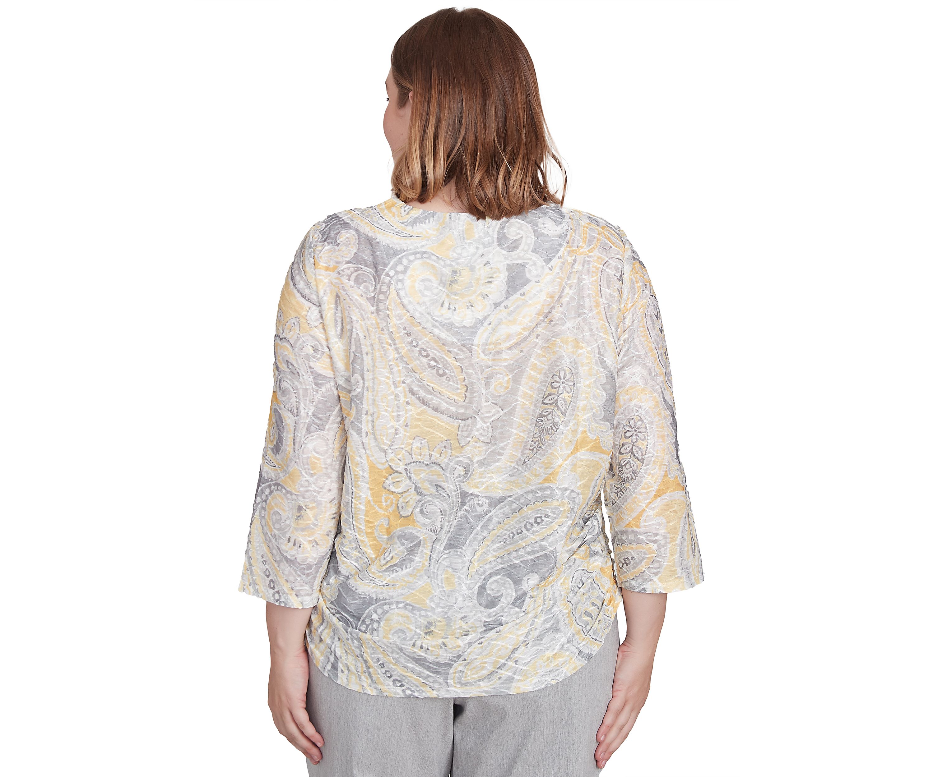 Plus Size Dress Code Paisley Texture Top