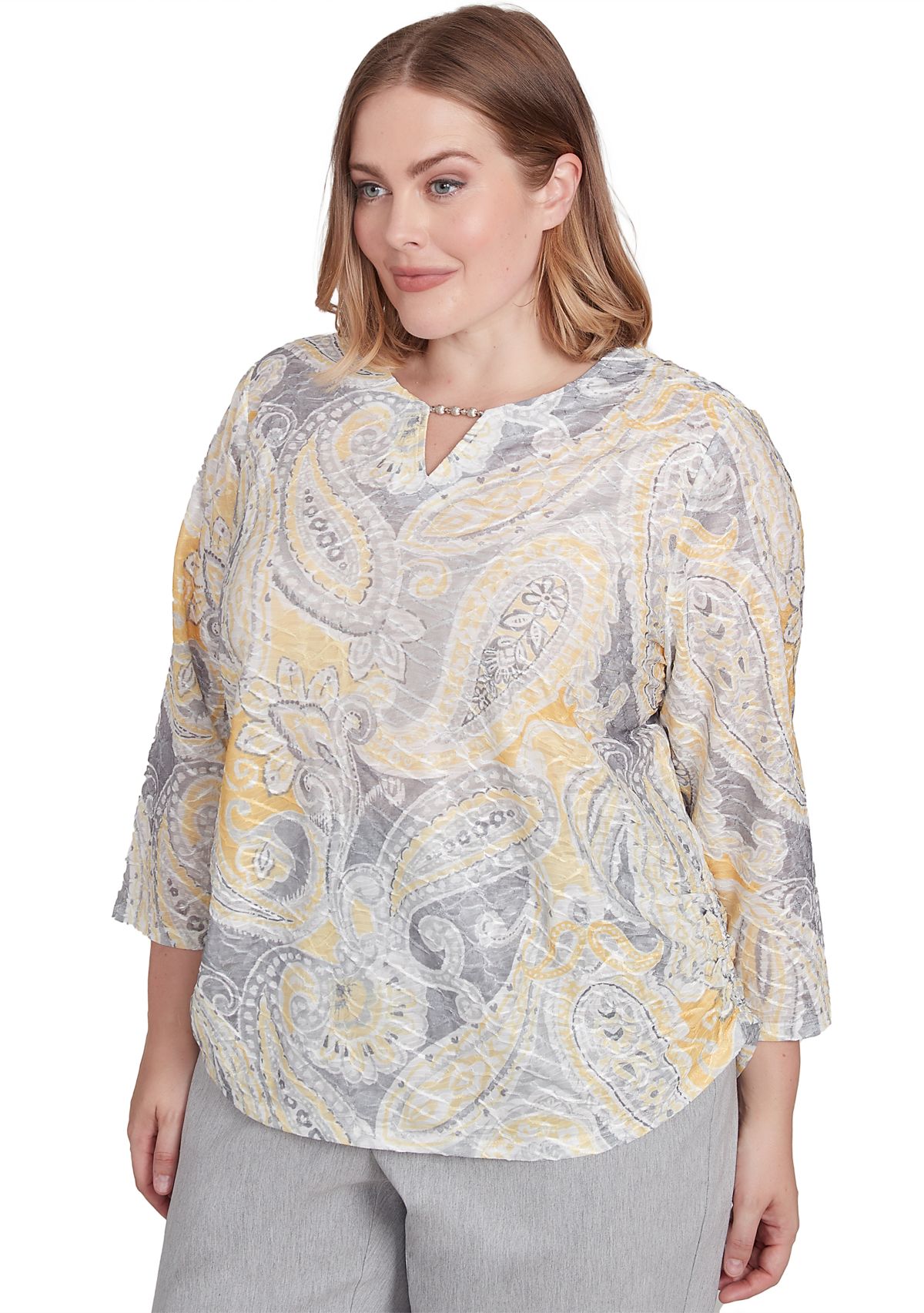 Plus Size Dress Code Paisley Texture Top