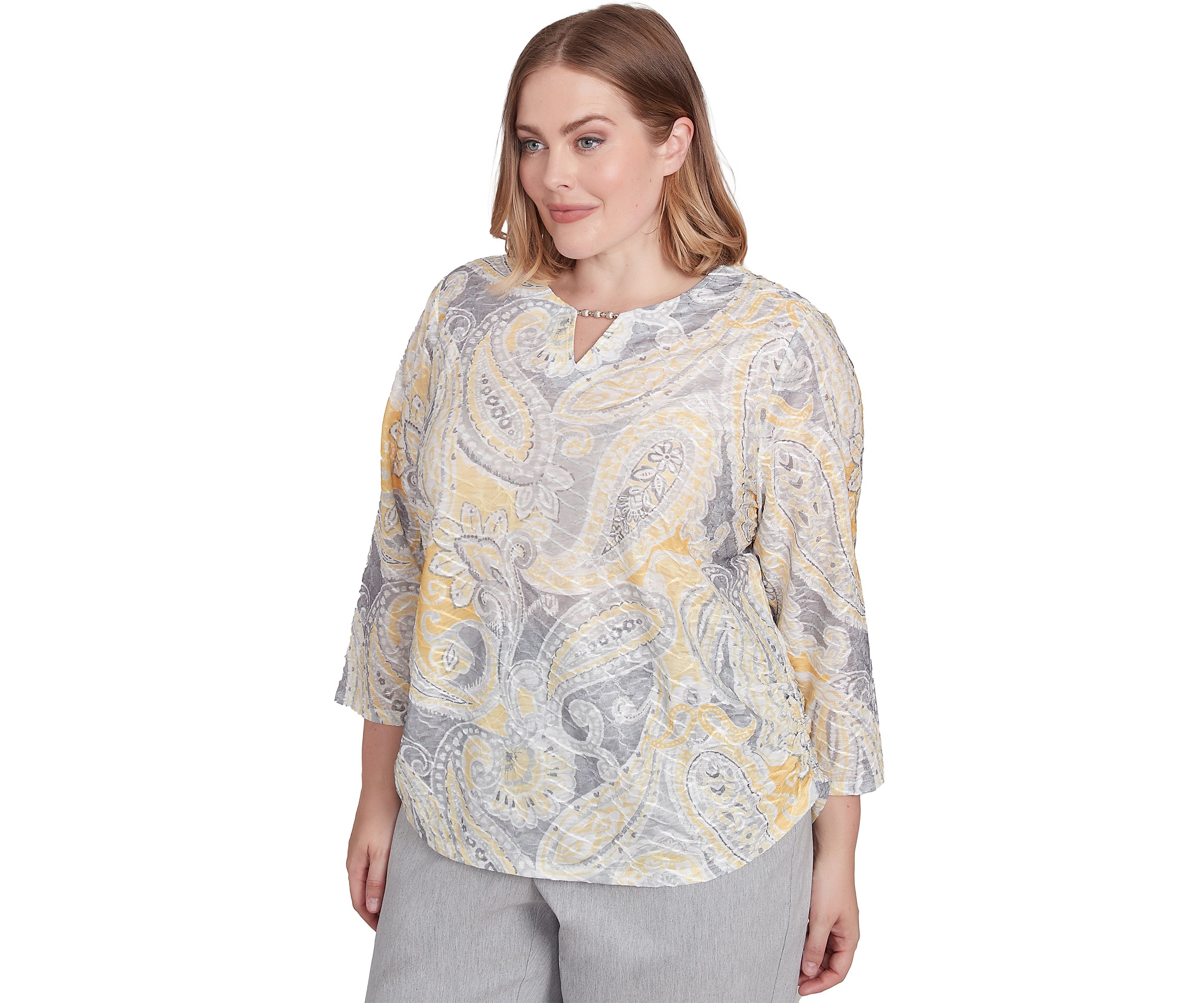 Plus Size Dress Code Paisley Texture Top