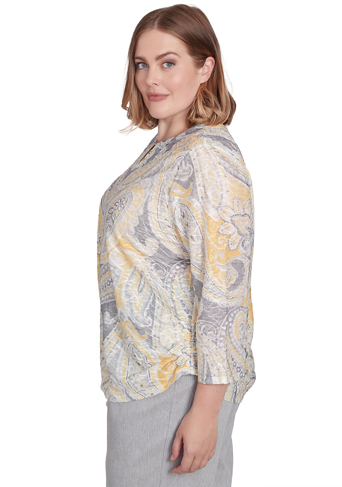 Plus Size Dress Code Paisley Texture Top