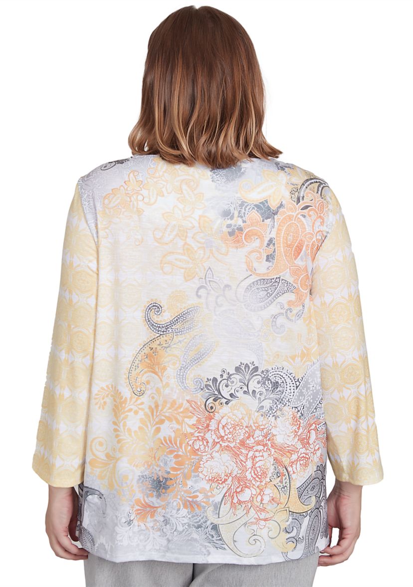 Plus Size Dress Code Paisley Scroll Geometric Top