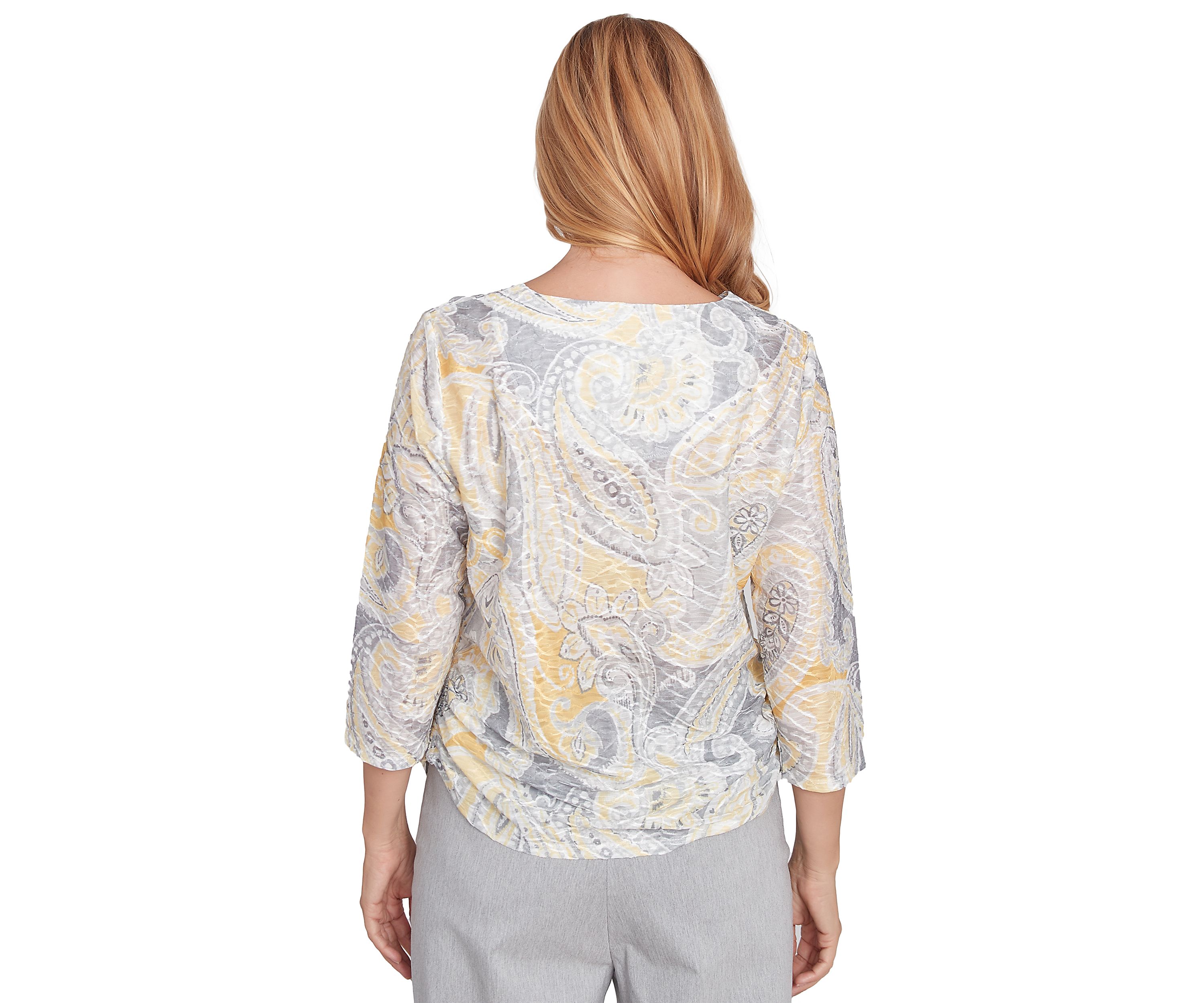 Petite Dress Code Paisley Texture Top