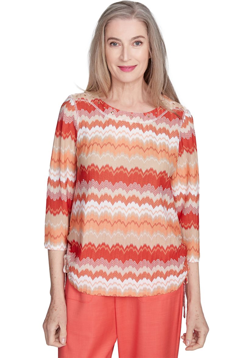 Womens Catalina Island Chevron Texture Top