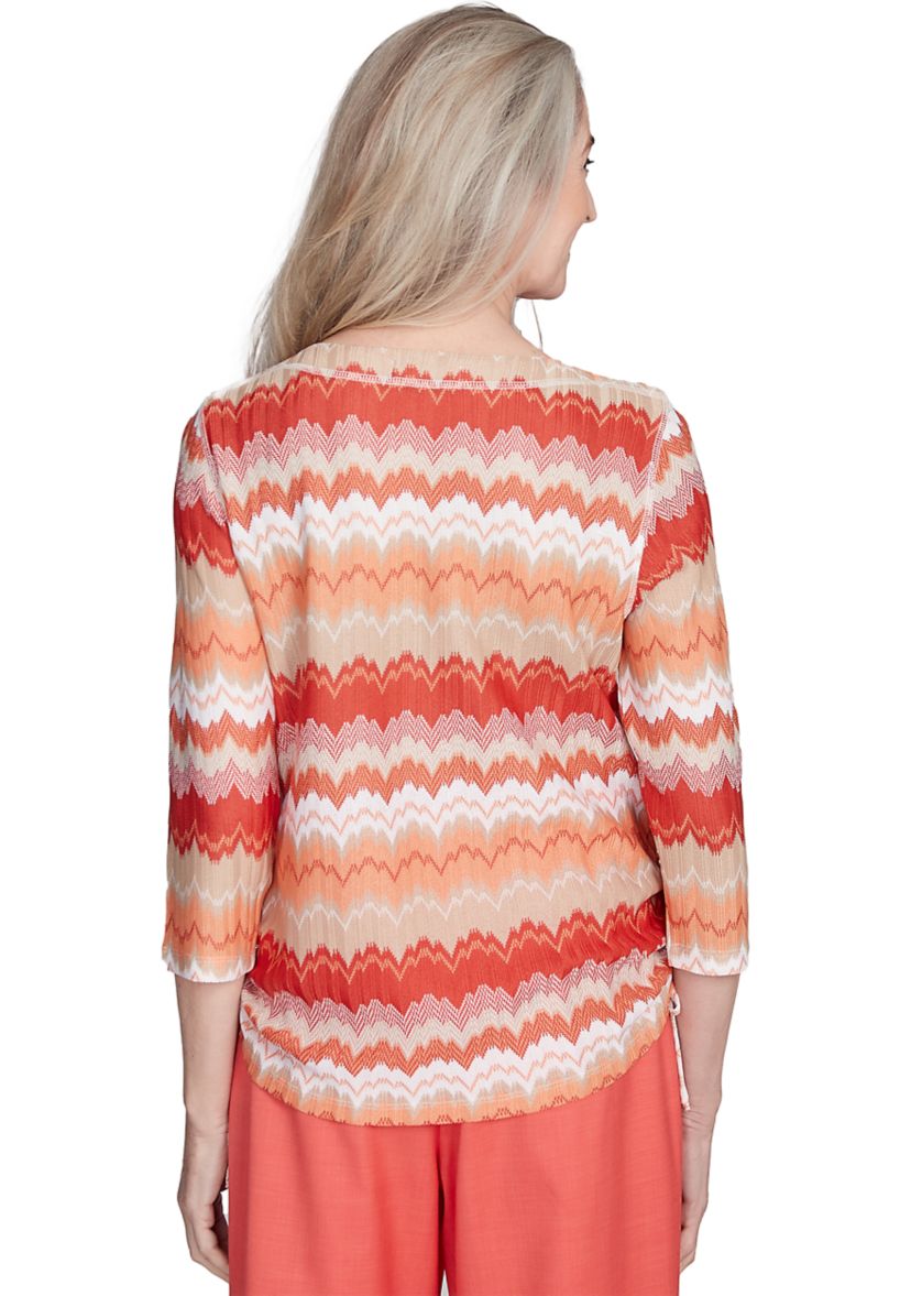 Womens Catalina Island Chevron Texture Top
