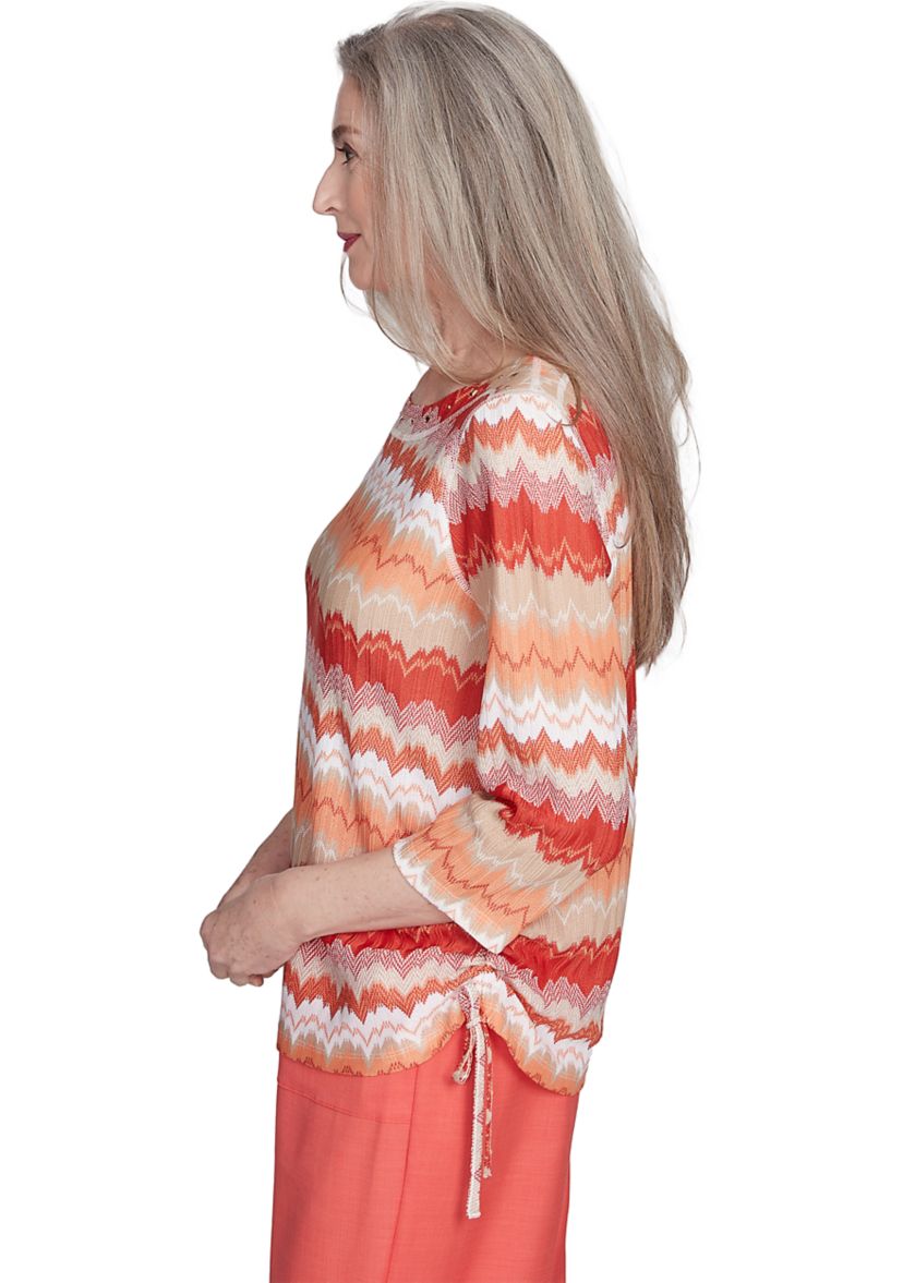 Womens Catalina Island Chevron Texture Top