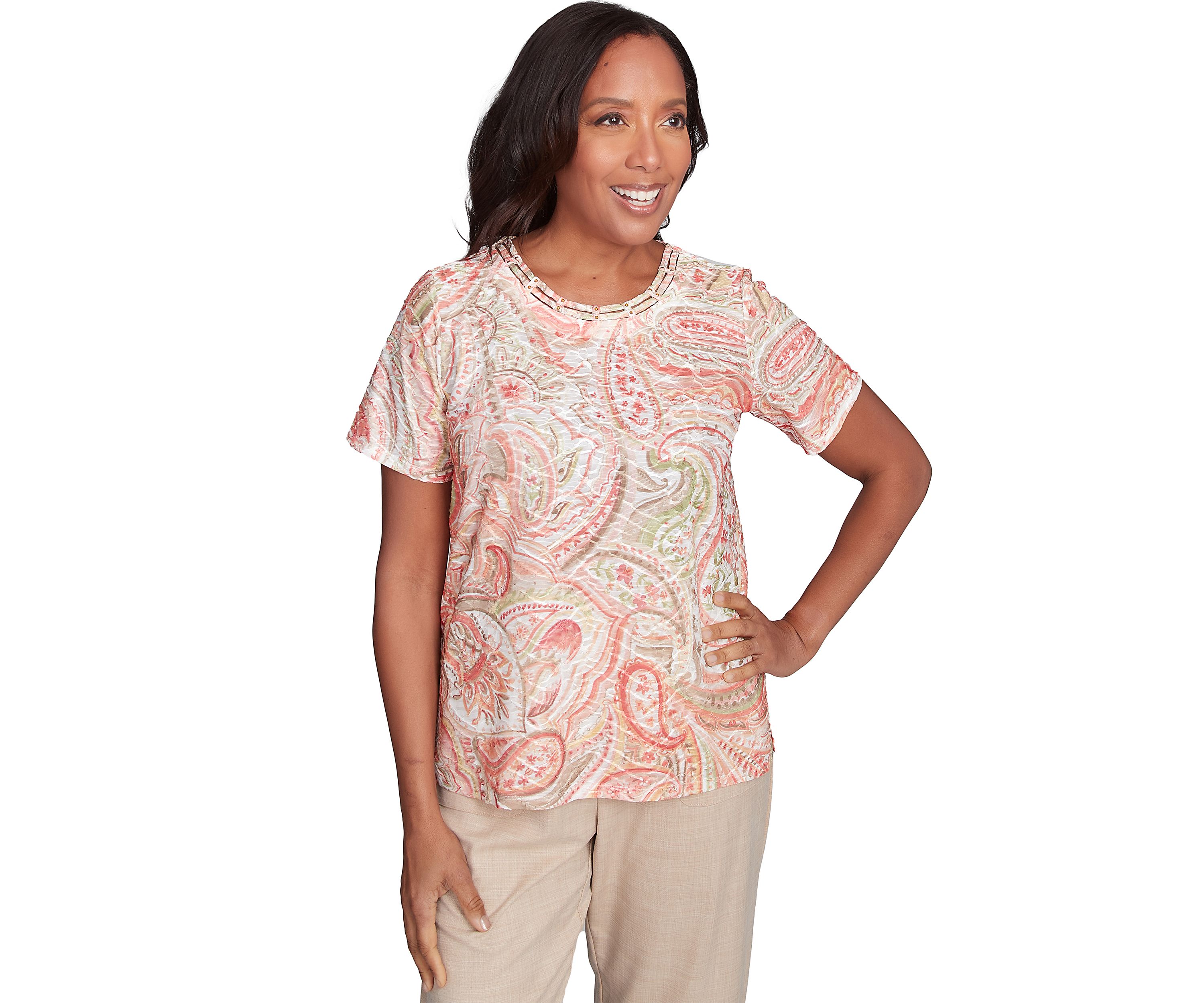 Womens Catalina Island Paisely Texture Top