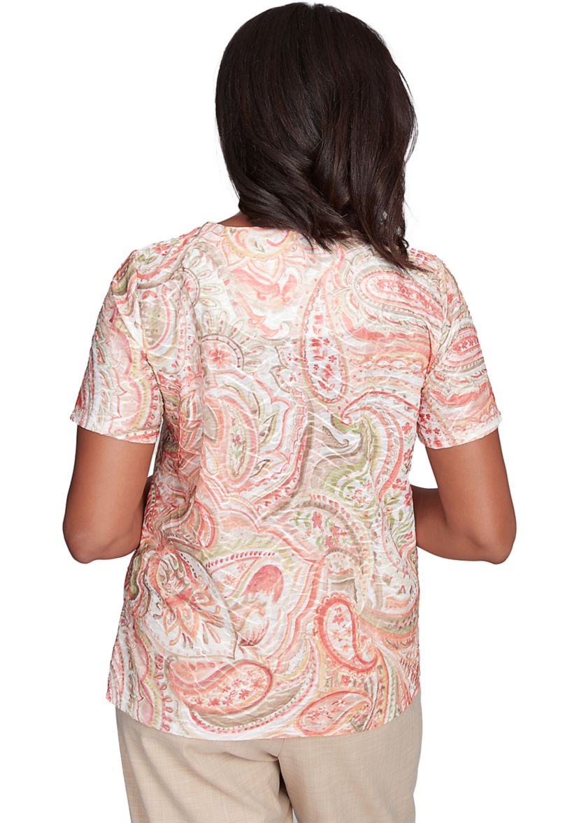 Womens Catalina Island Paisely Texture Top