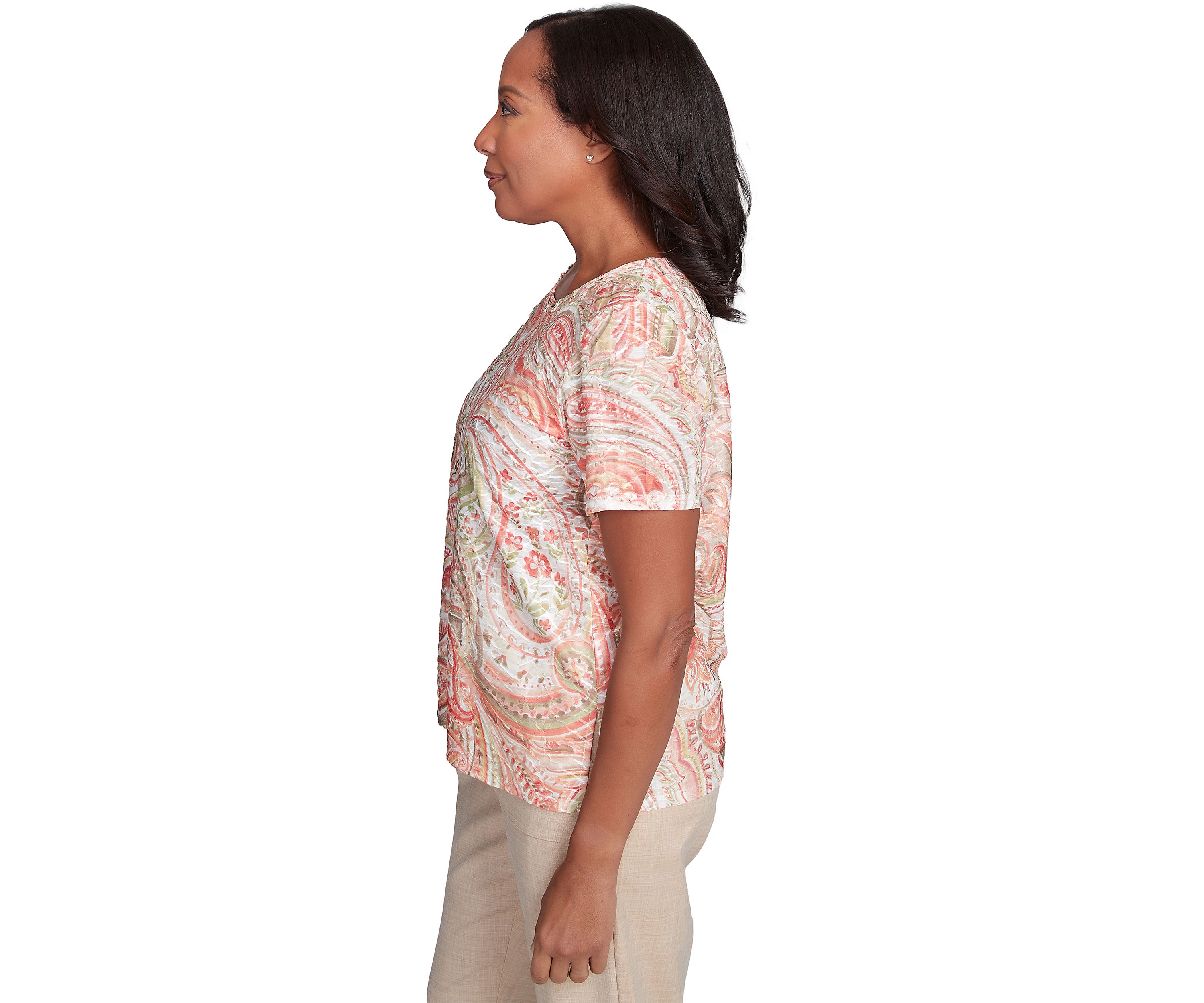Womens Catalina Island Paisely Texture Top