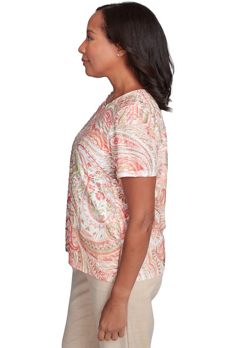 Womens Catalina Island Paisely Texture Top