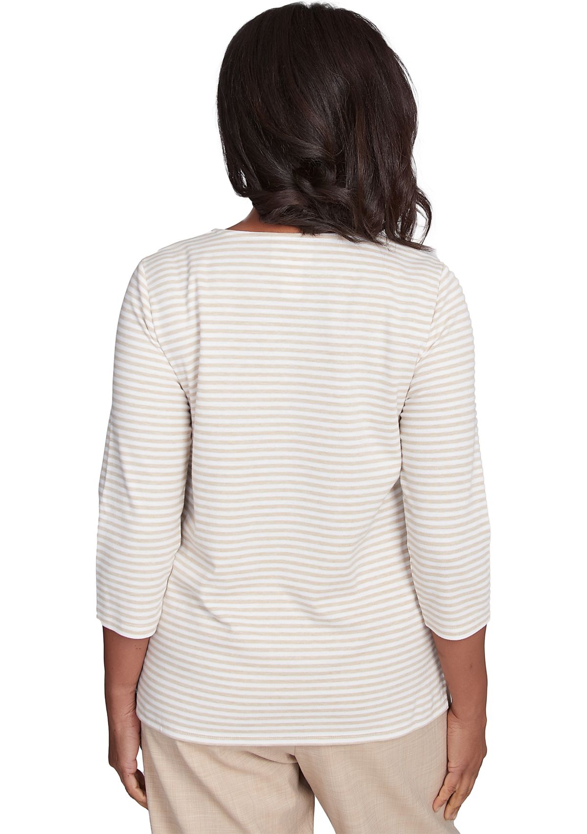 Womens Catalina Island Medallion Center Stripe Top