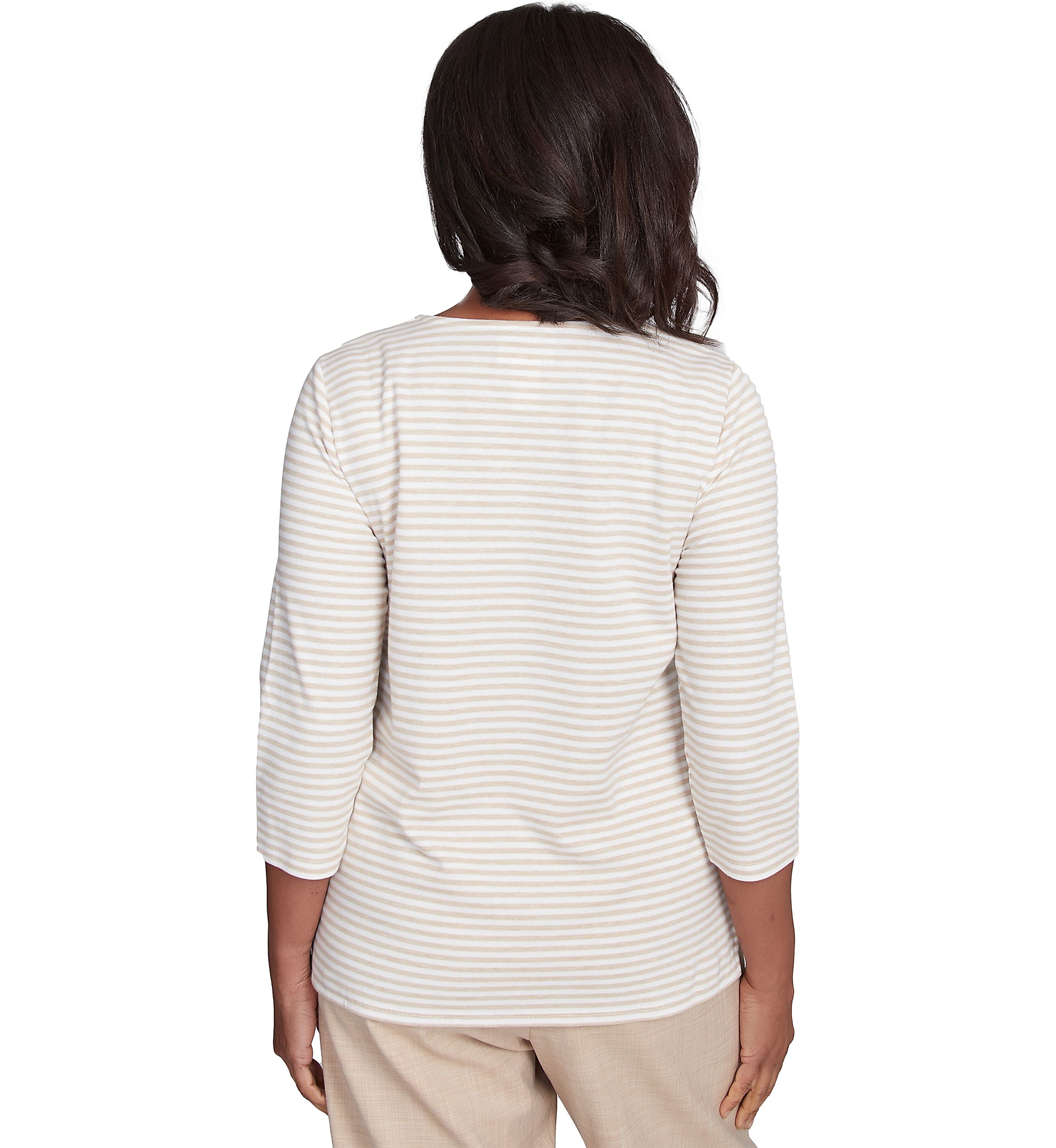 Womens Catalina Island Medallion Center Stripe Top