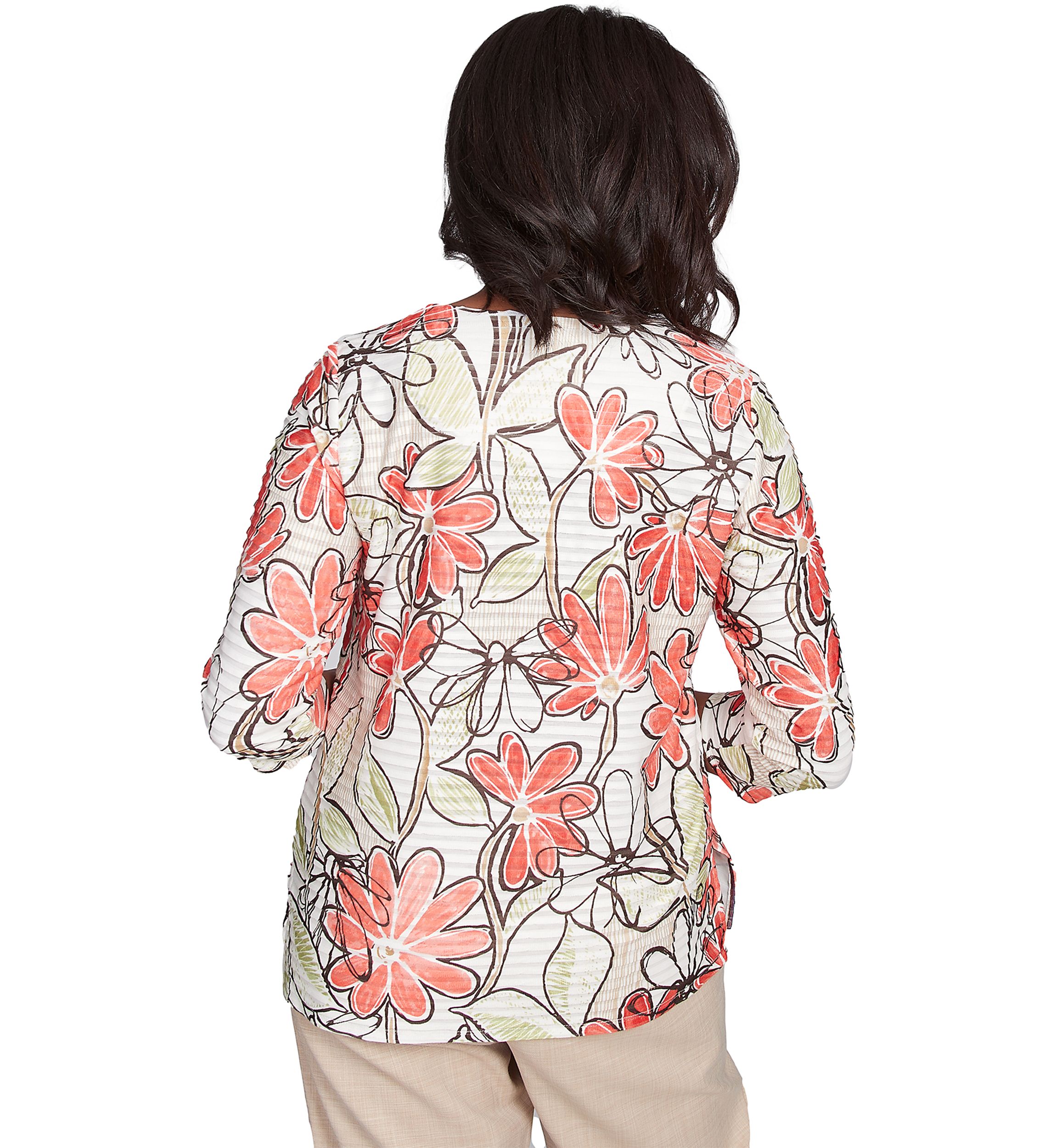 Womens Catalina Island Floral Texture Top