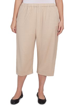 Alfred Dunner Women's Plus Size Catalina Island Patch Pocket Capri Pants, 16W -  0196389508333