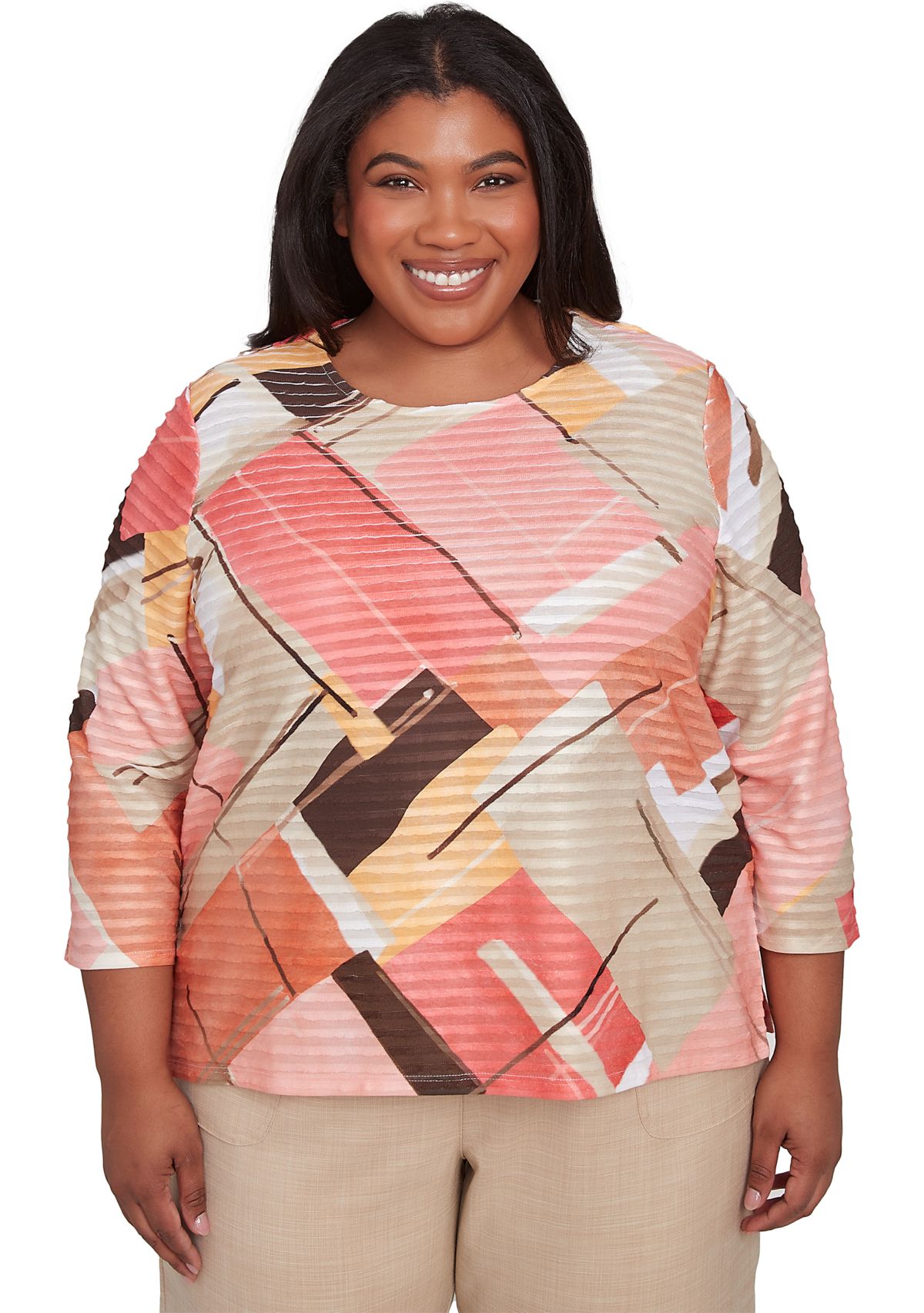 Plus Size Catalina Island Patchwork Top