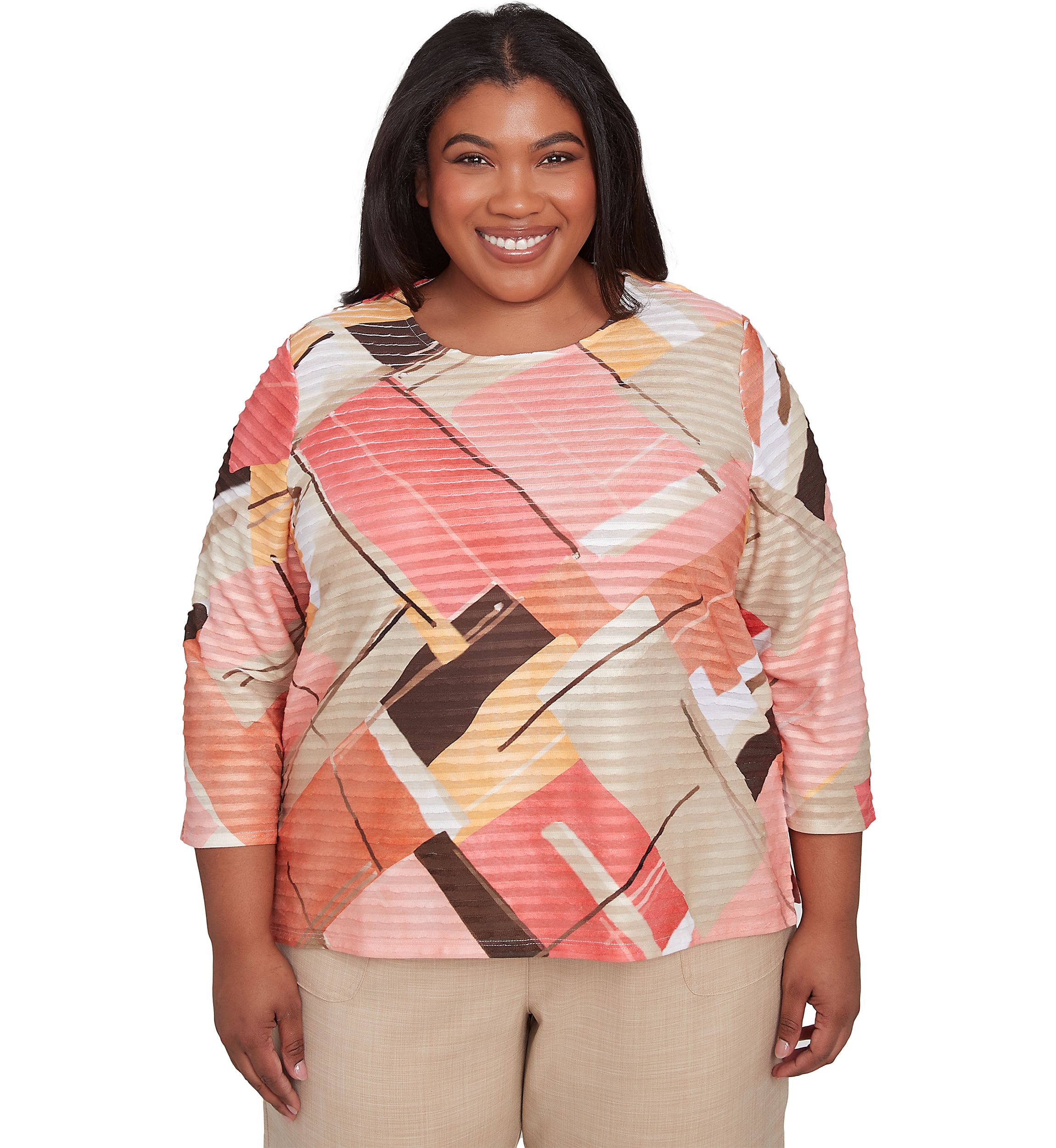 Plus Size Catalina Island Patchwork Top